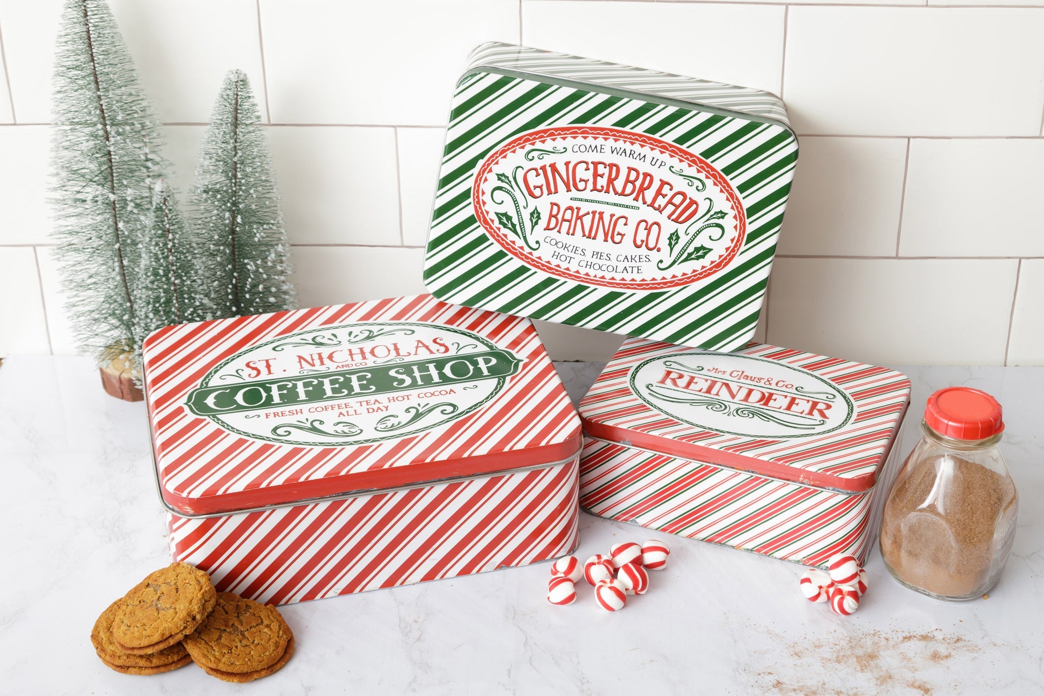 Vintage Label Containers w/ Lids