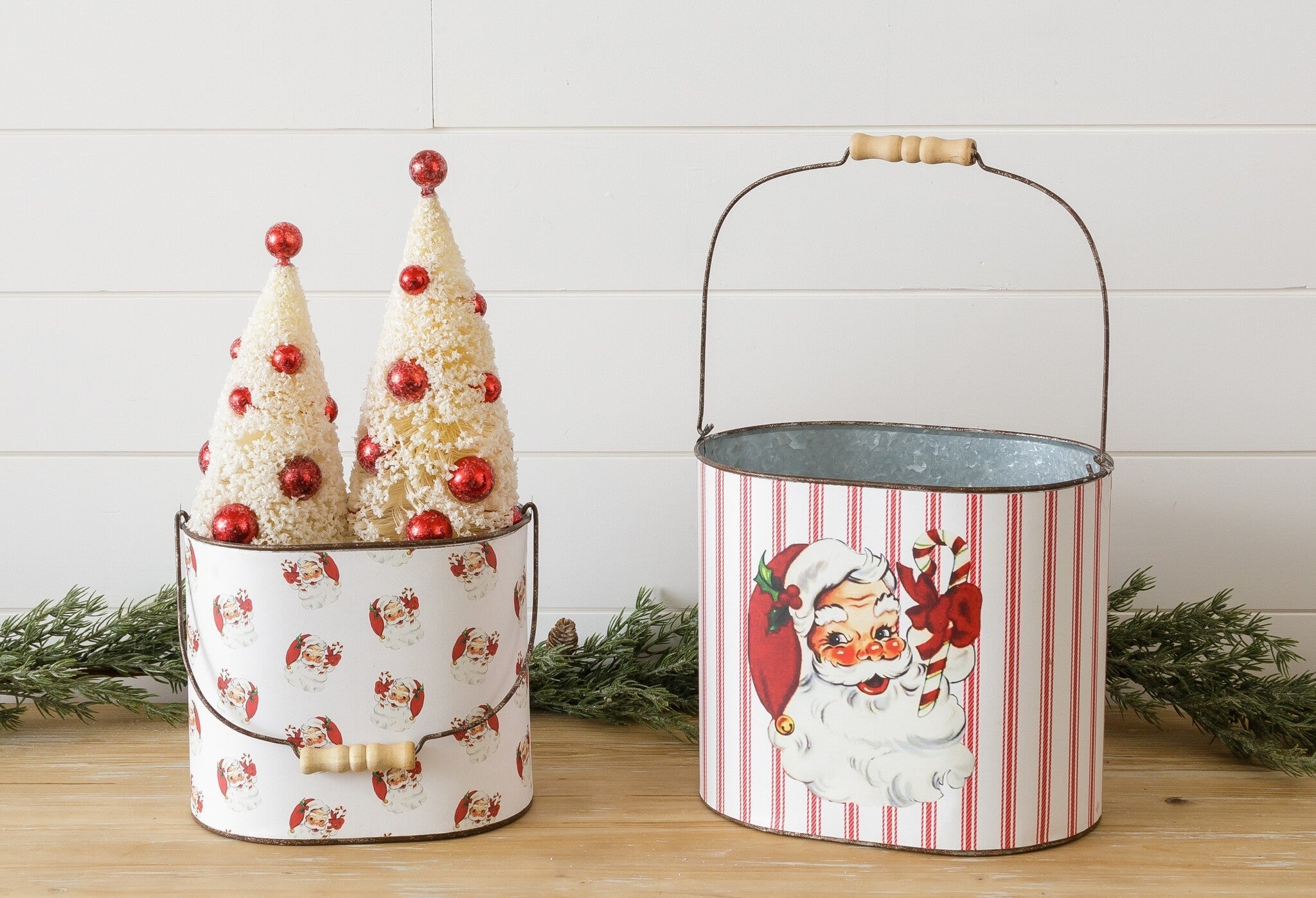Vintage Santa Containers (S/2)