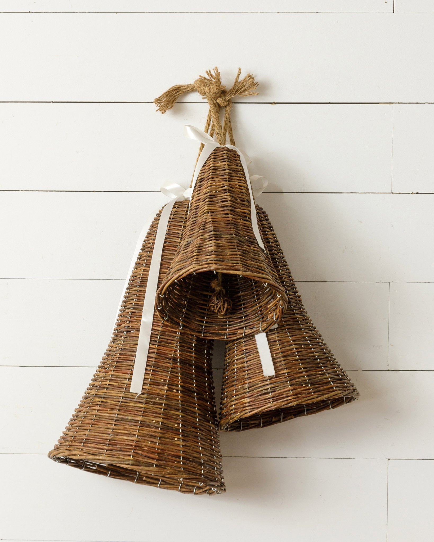 Oversized Hanging Wicker Bells (S/3)