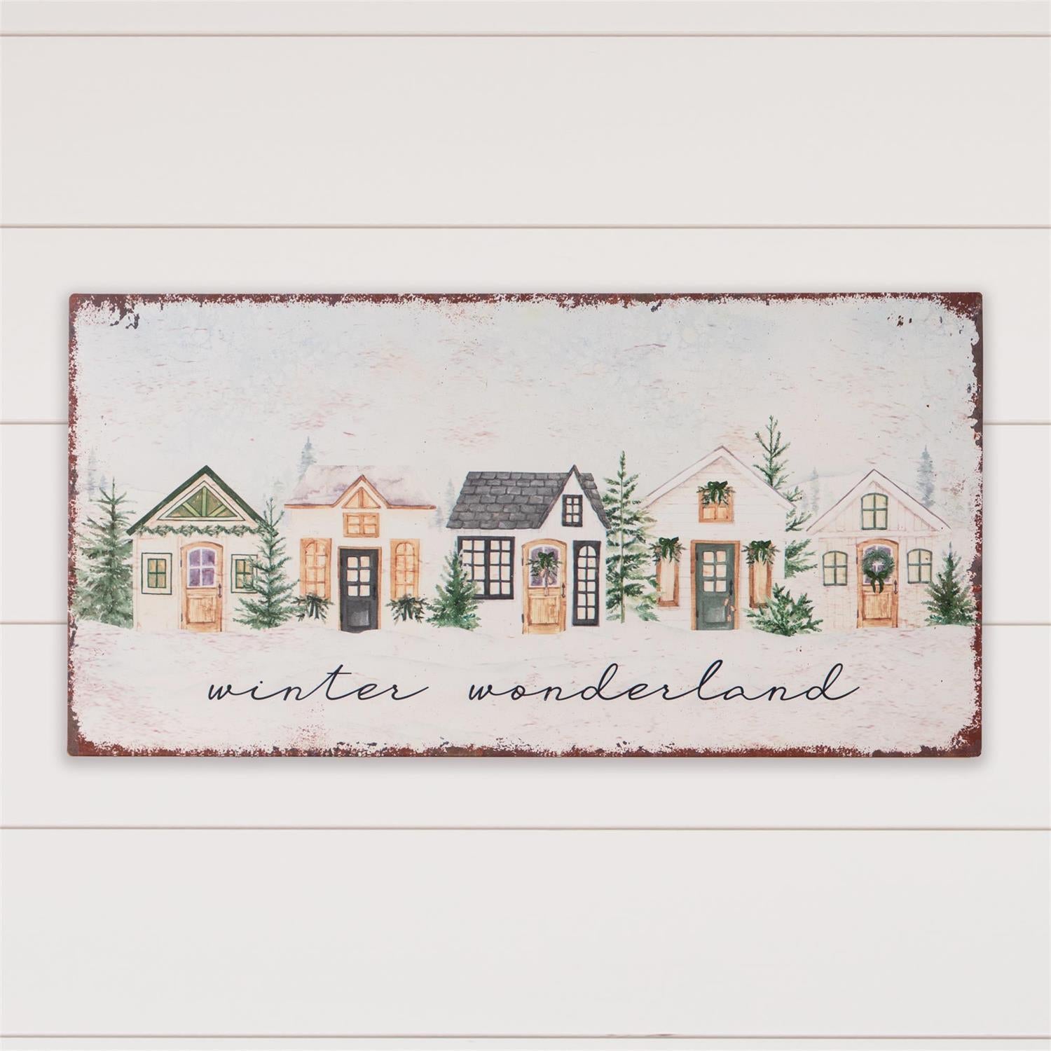Metal Sign - Cozy Winter Cottages