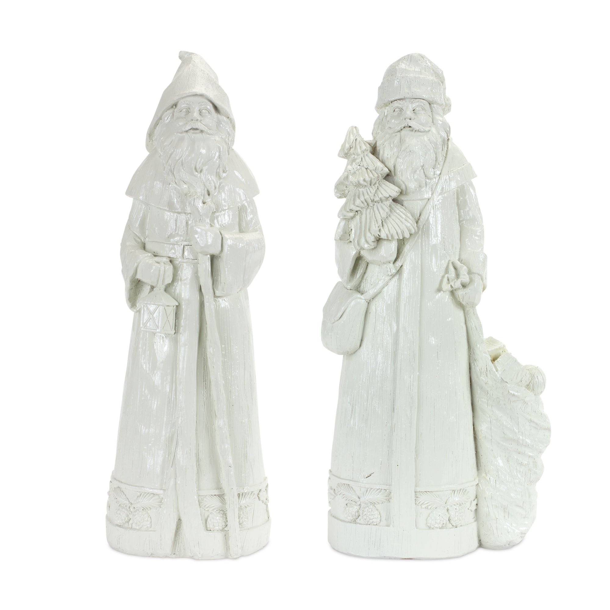 Whiteware Santa's (S/2)