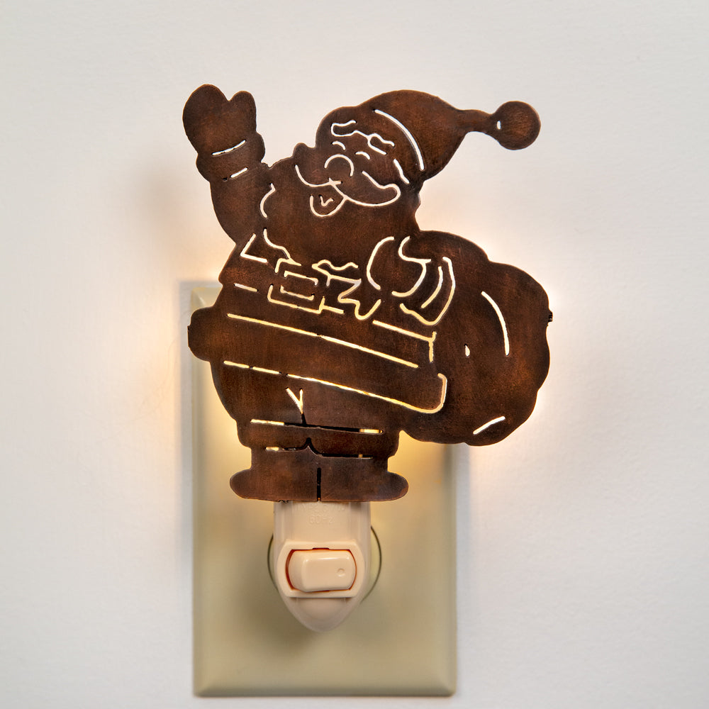 Rustic Santa Night Light