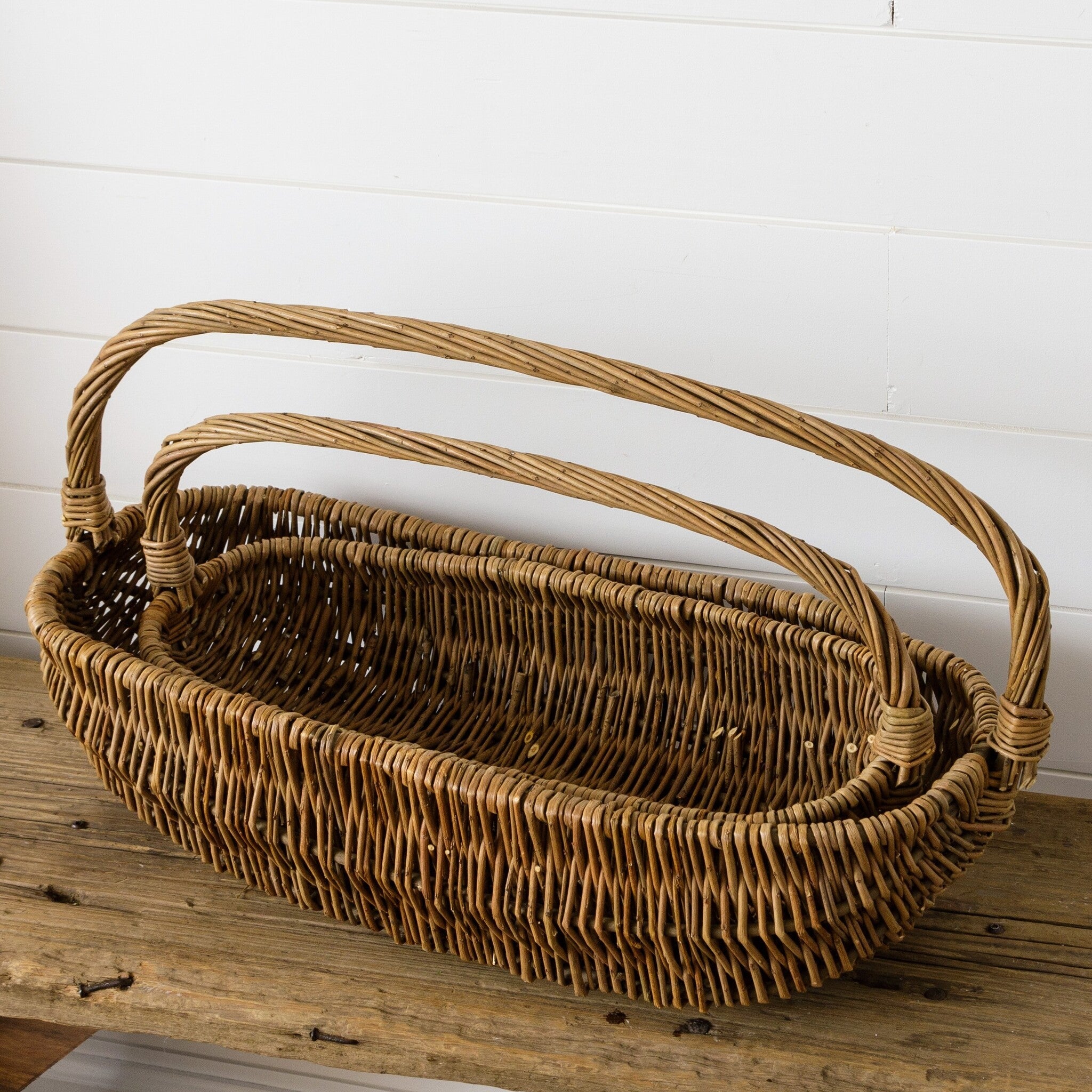 Oval Wicker Baskets (S/2)