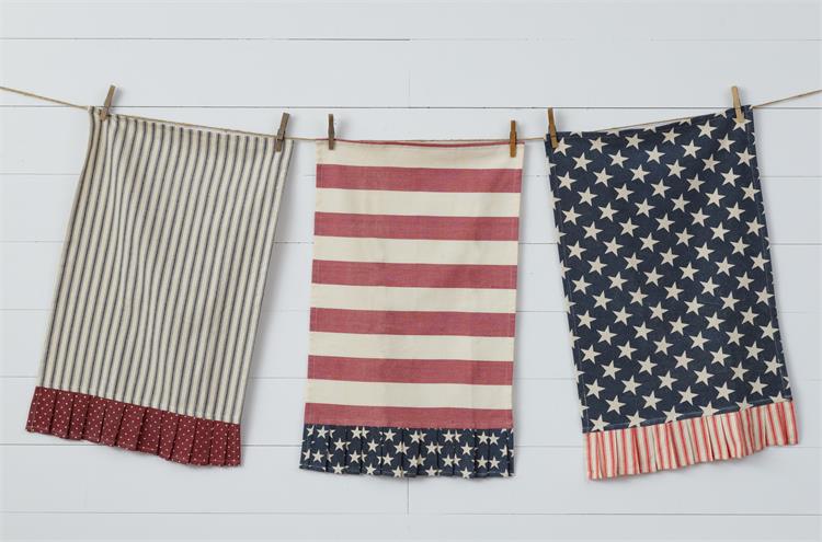 Embellished American Flag Towels (S/3)