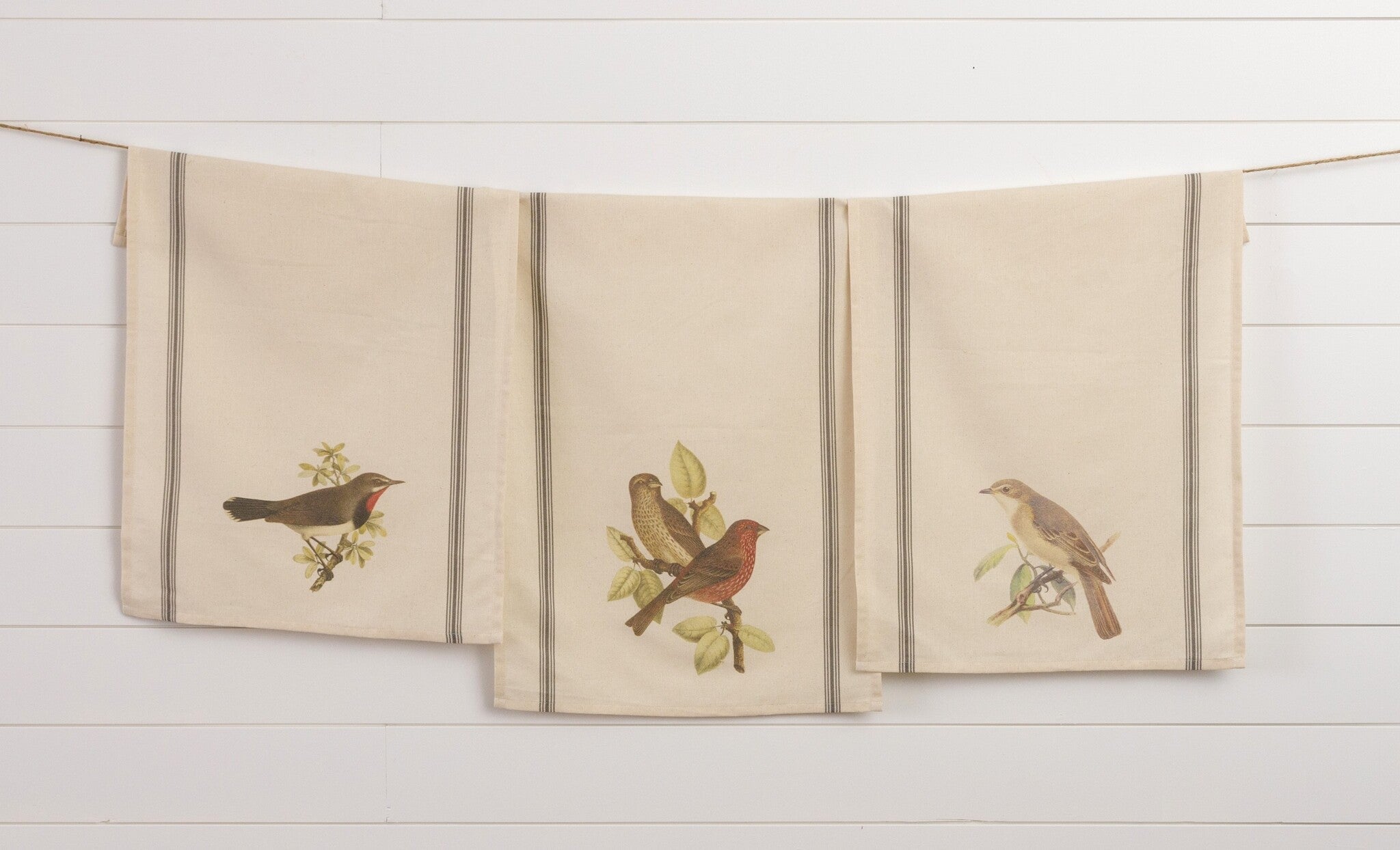 Vintage Birds Kitchen Towels (S/3)