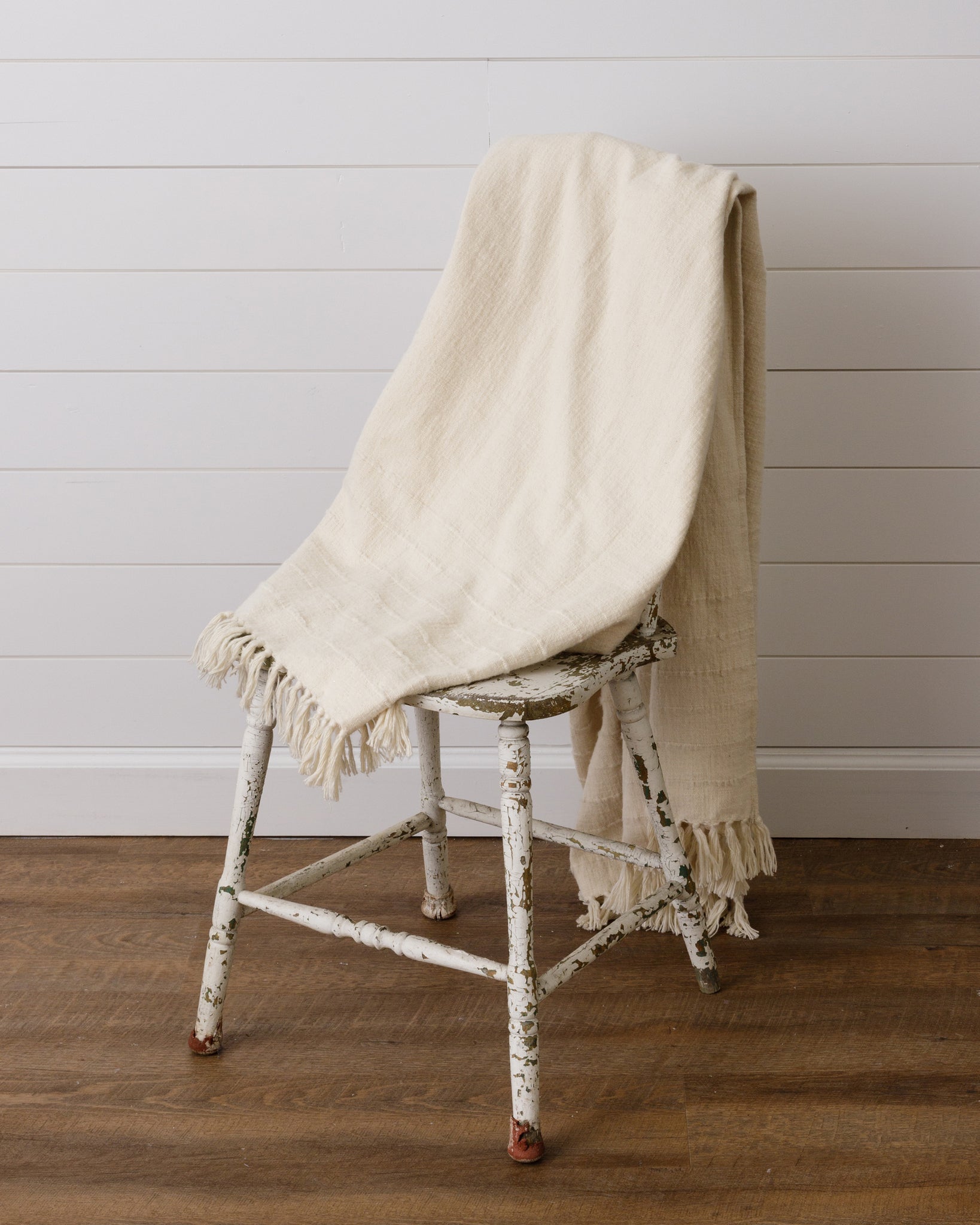 Brushed Cream Cotton Throw