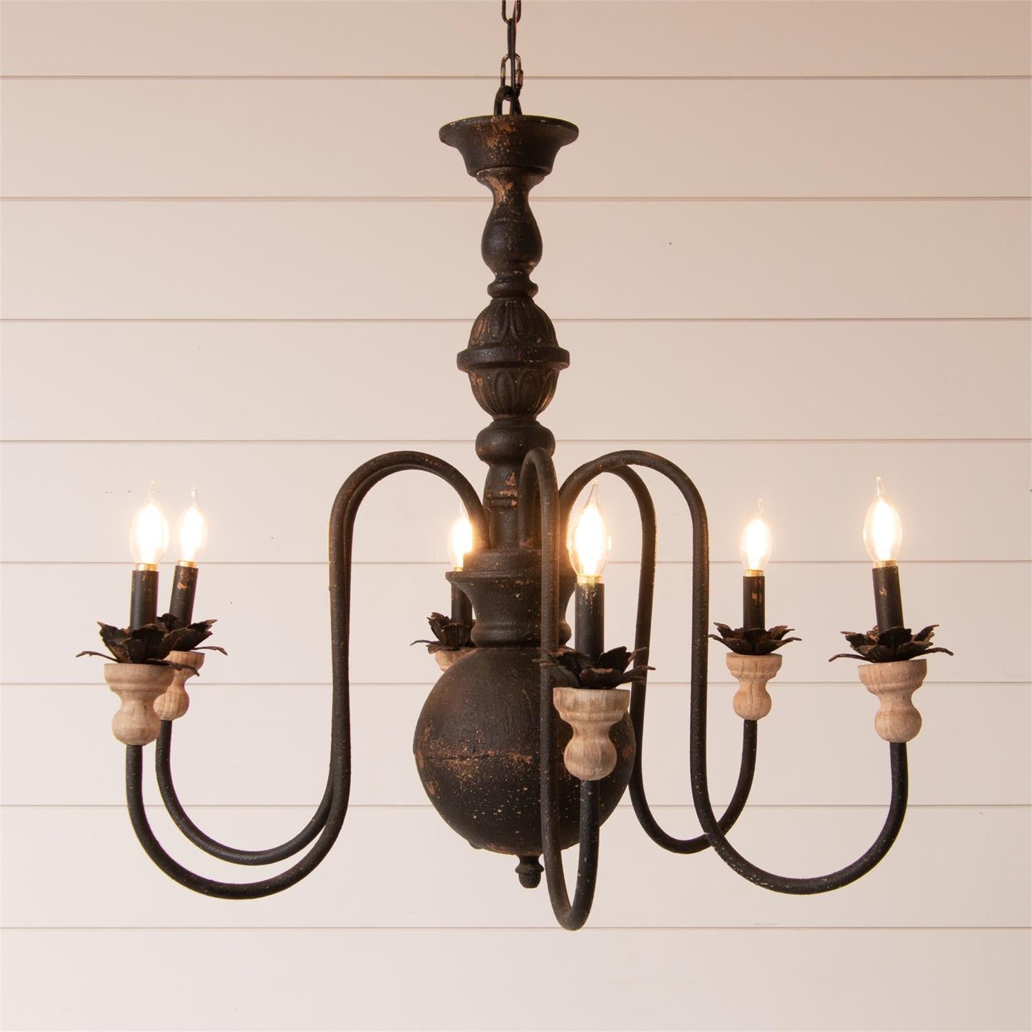Rusty Black 6-Light Candle Style Chandelier