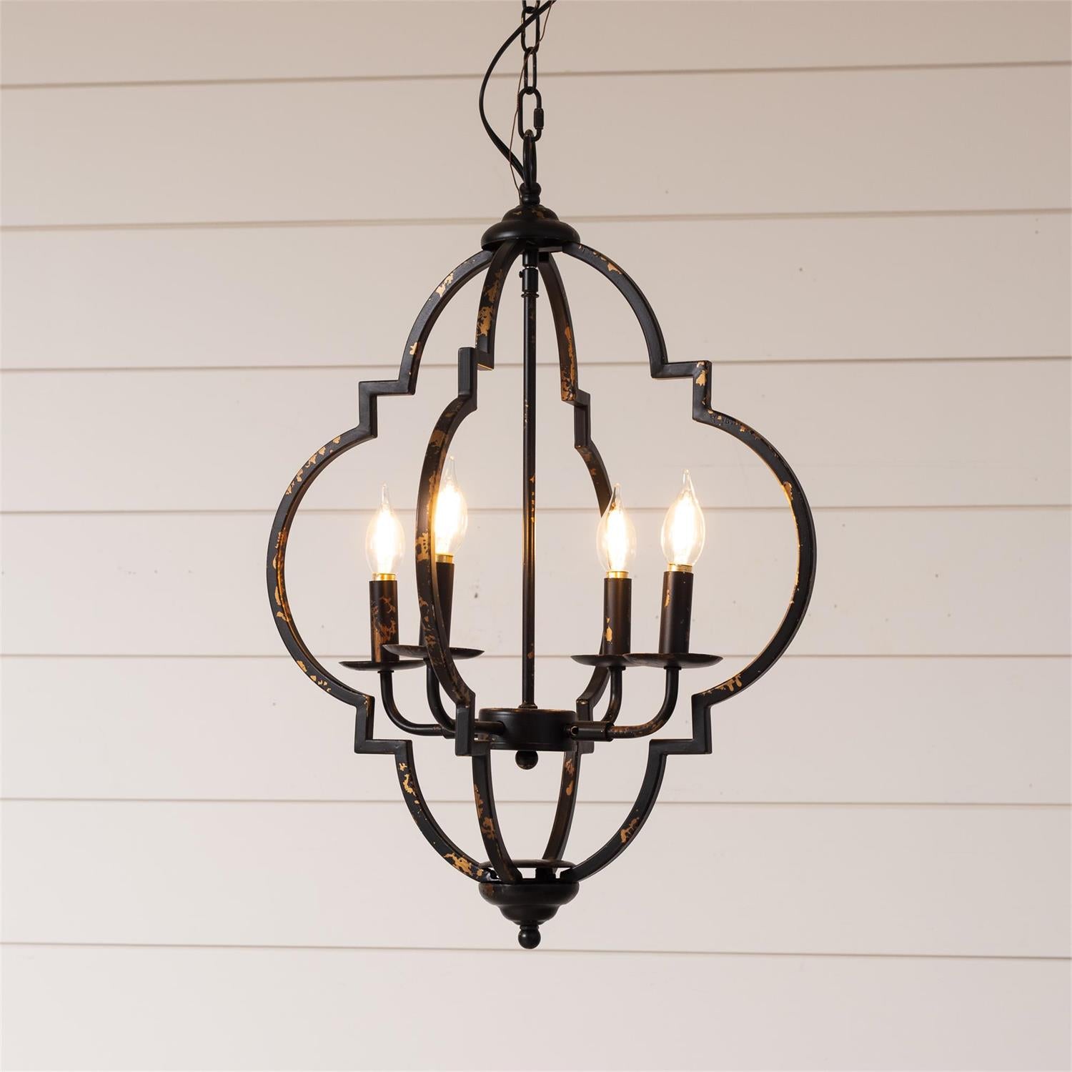Quatrefoil Style Pendant Chandelier