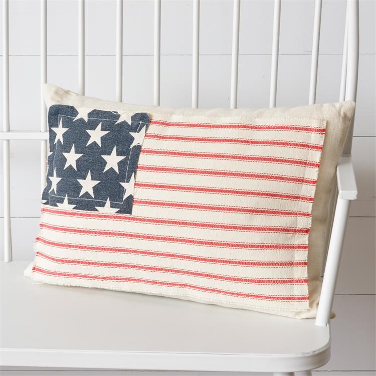 Stitched American Flag Pillow