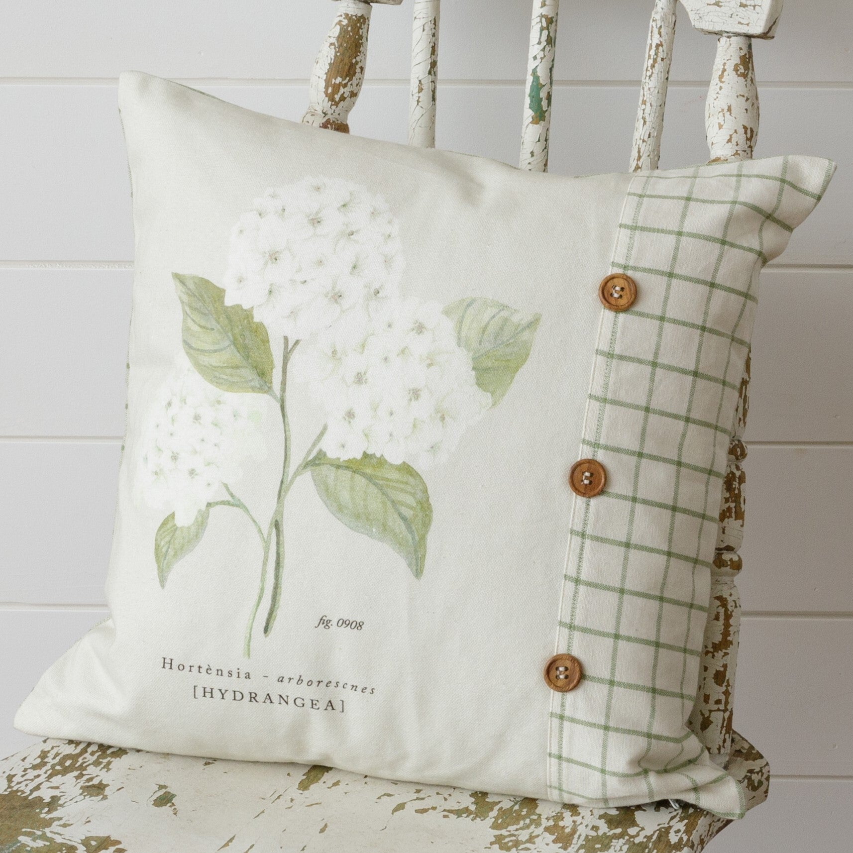 White Hydrangea Pillow