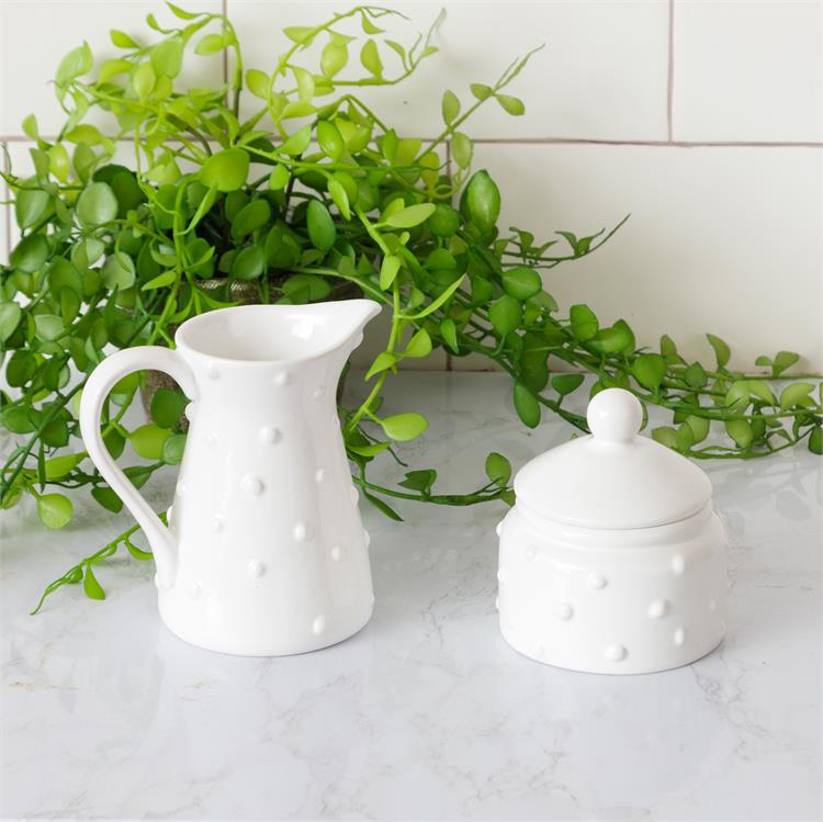Sweet Dots Creamer and Sugar