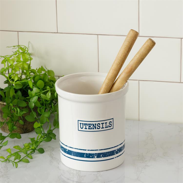 Hometown Blue Stripe Crock