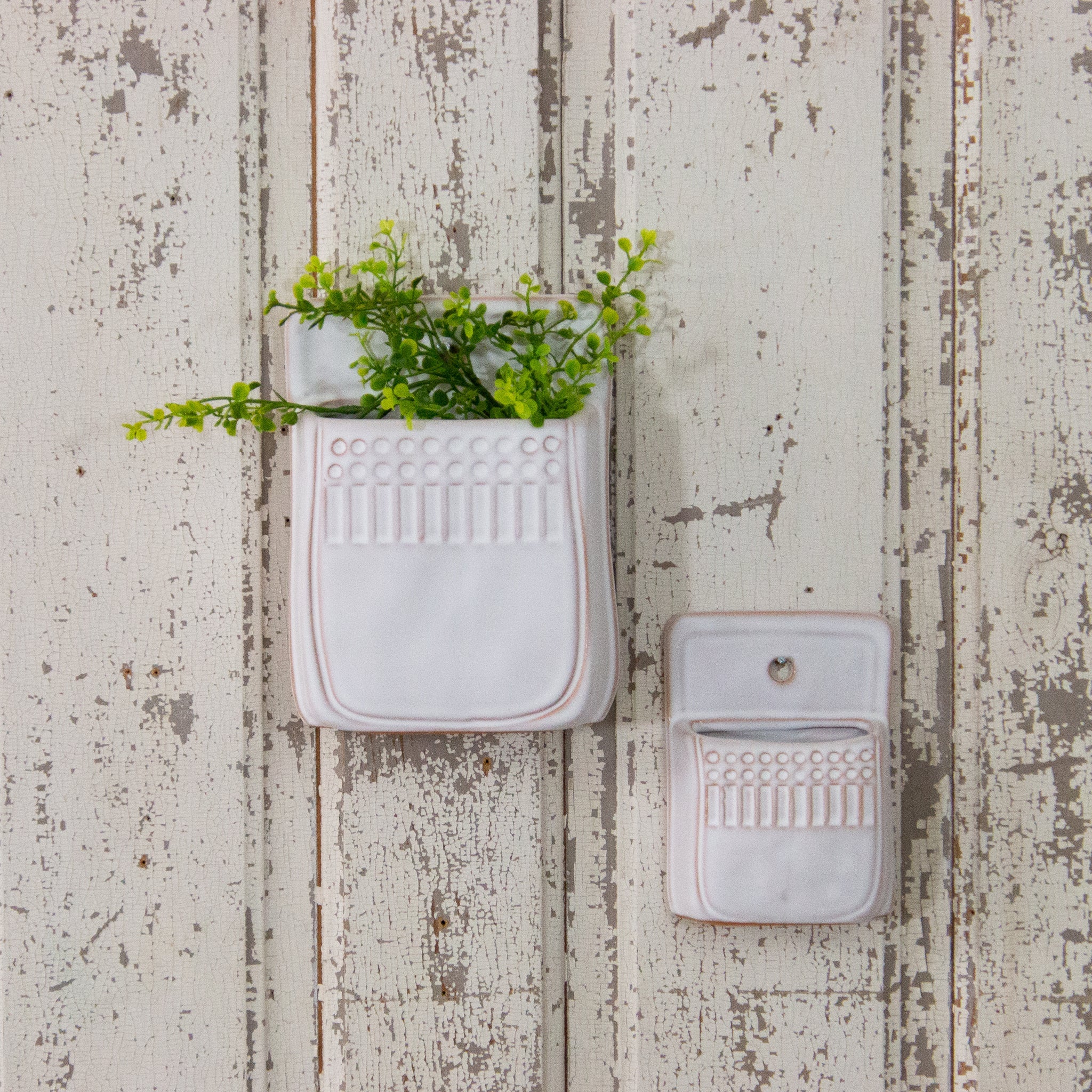 Matte Ceramic Wall Pockets (S/2)