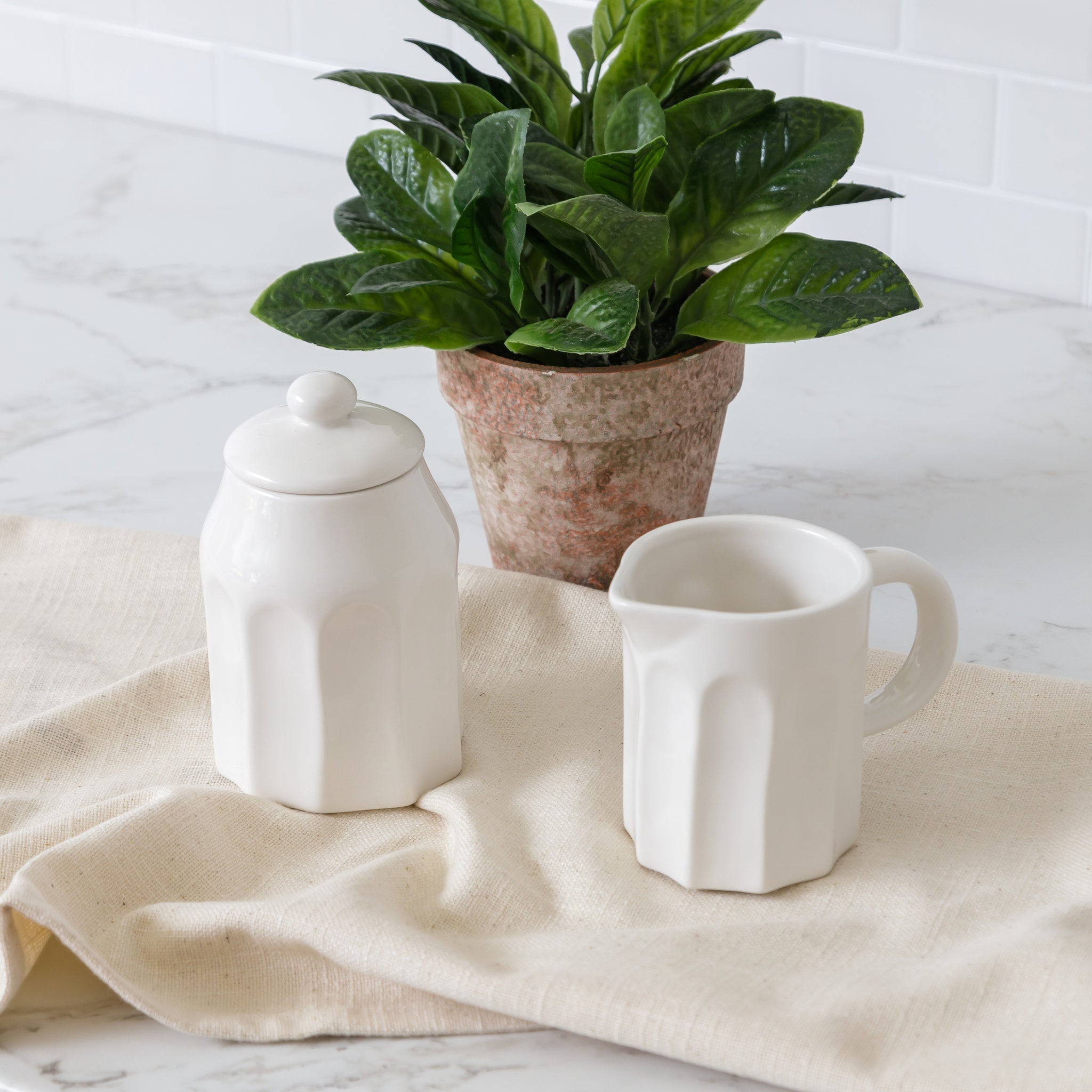 Ironstone Inspired Sugar And Cream Set