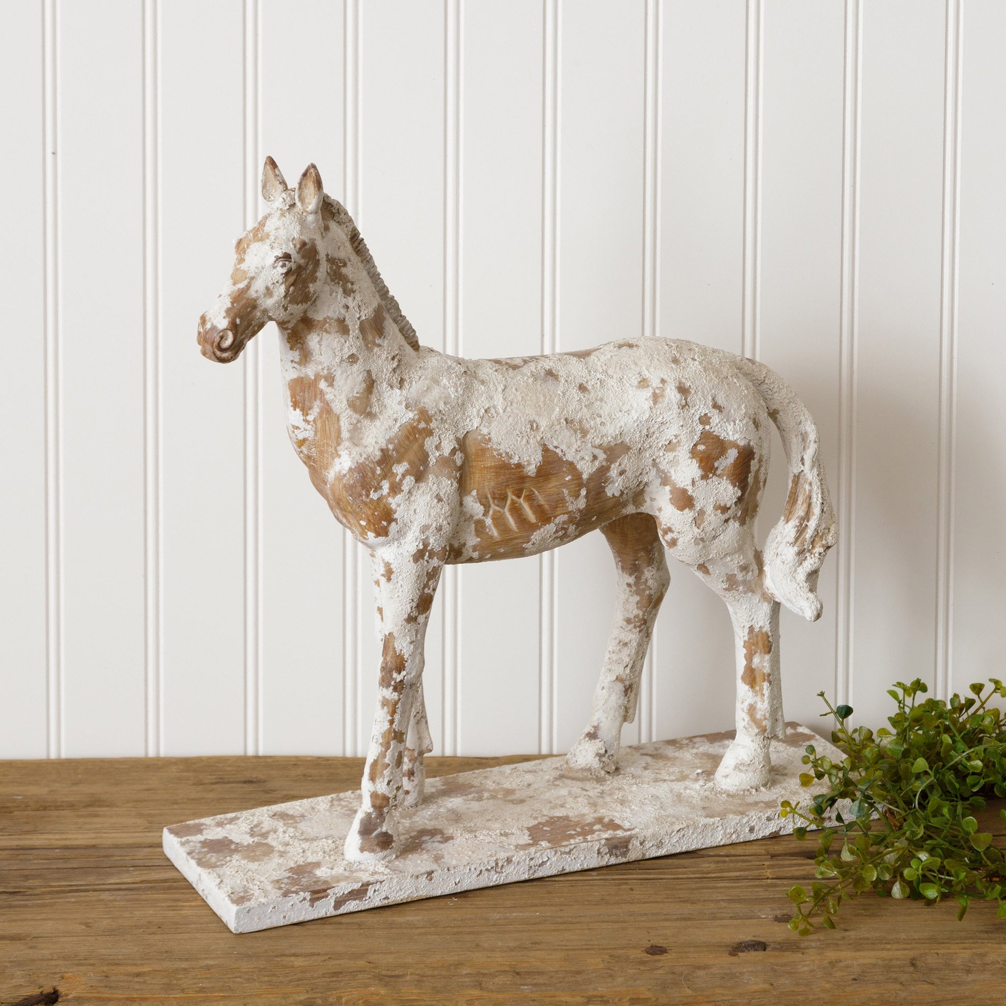 Distressed Figural Horse On Base