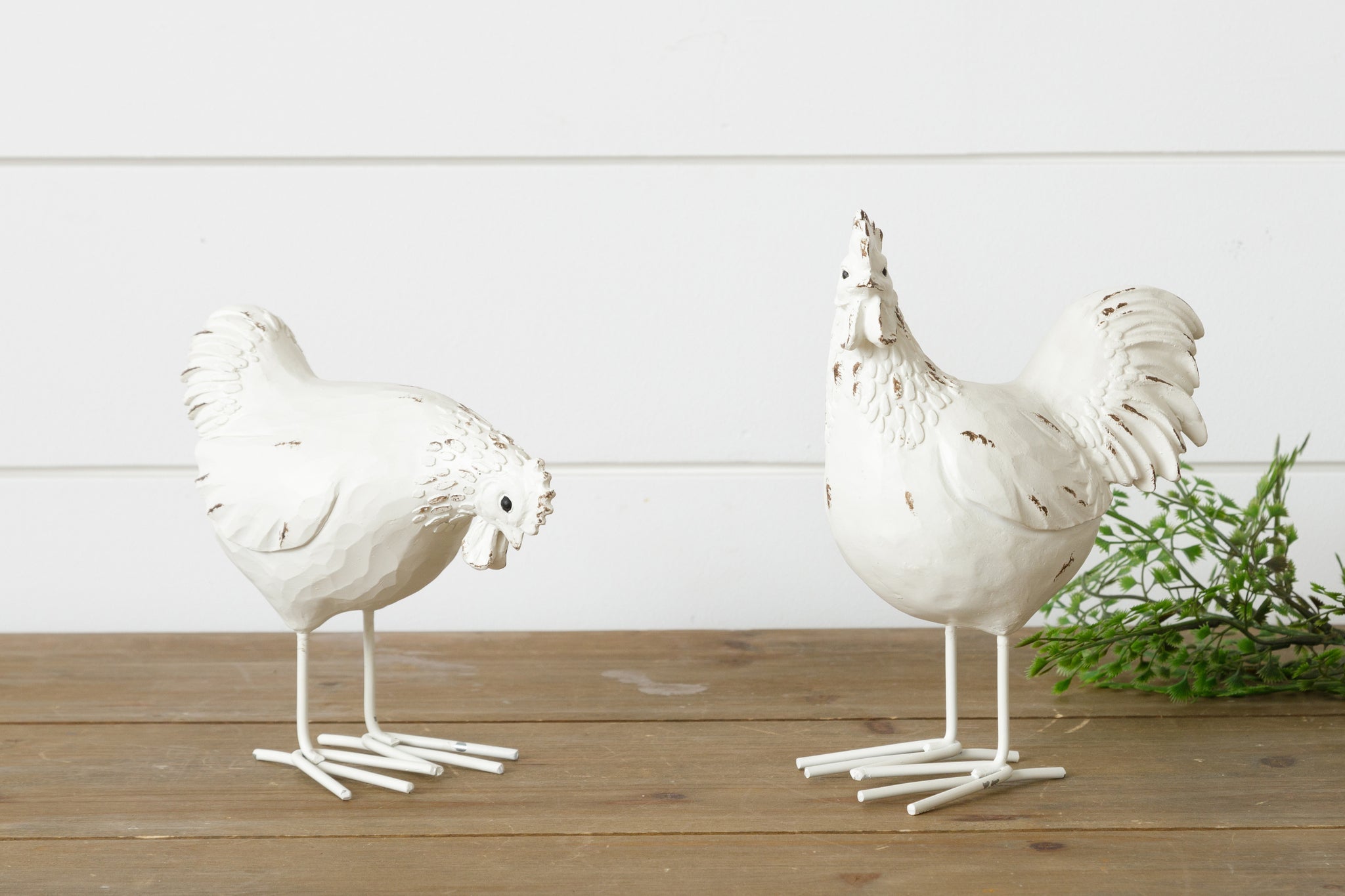 Metal Work Chicken and Hen (S/2)