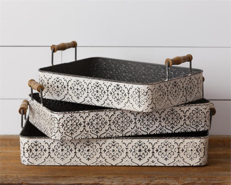 Embossed Trays (S/3)