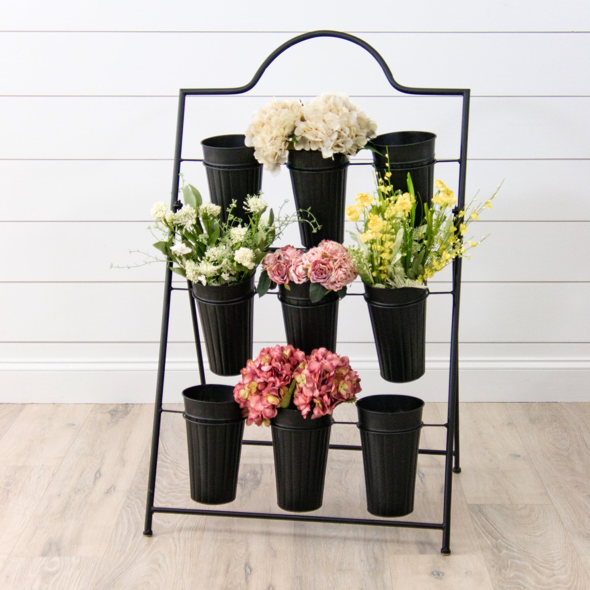 Black Metal Flower Stem Stand