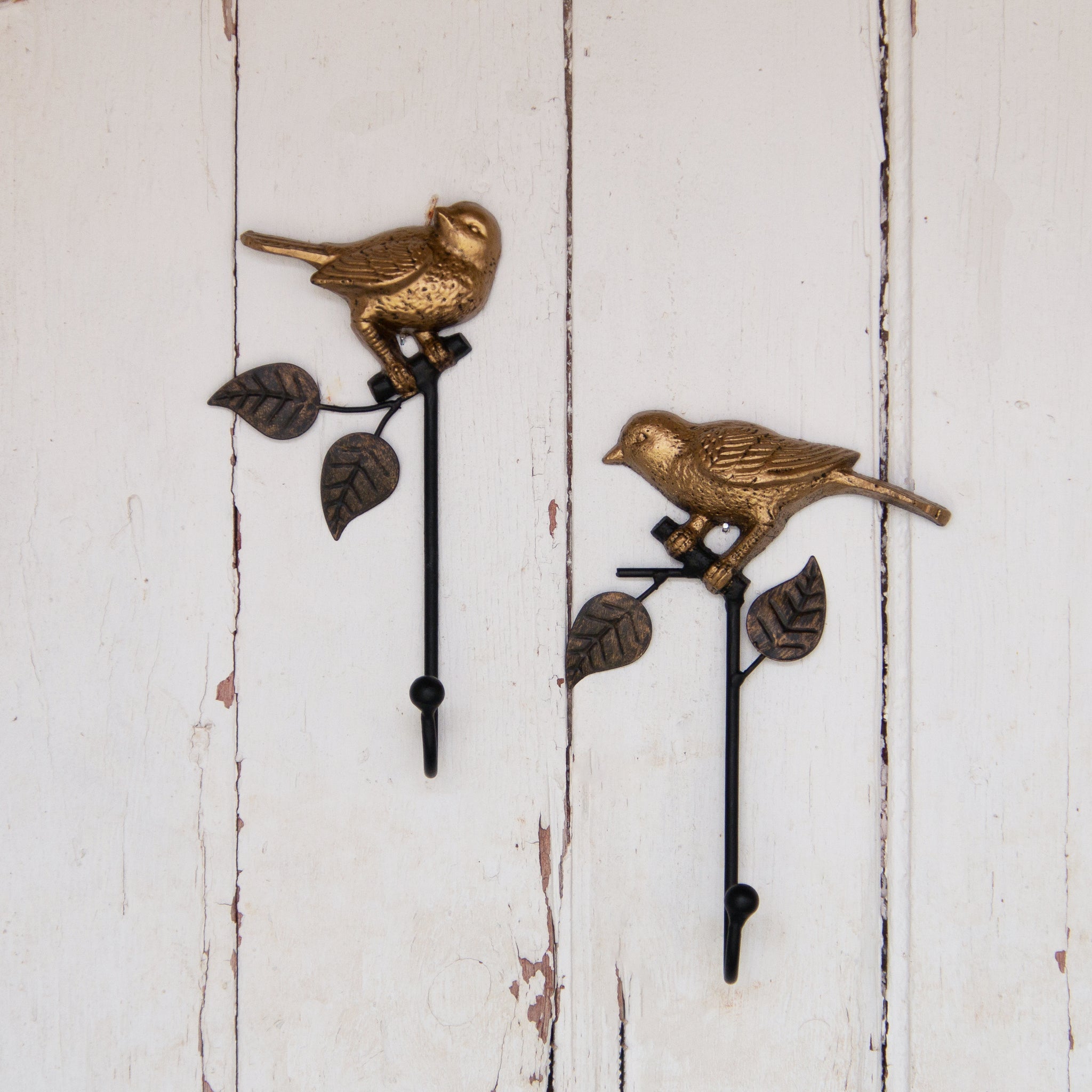 Antique Gold Bird Hooks (S/2)