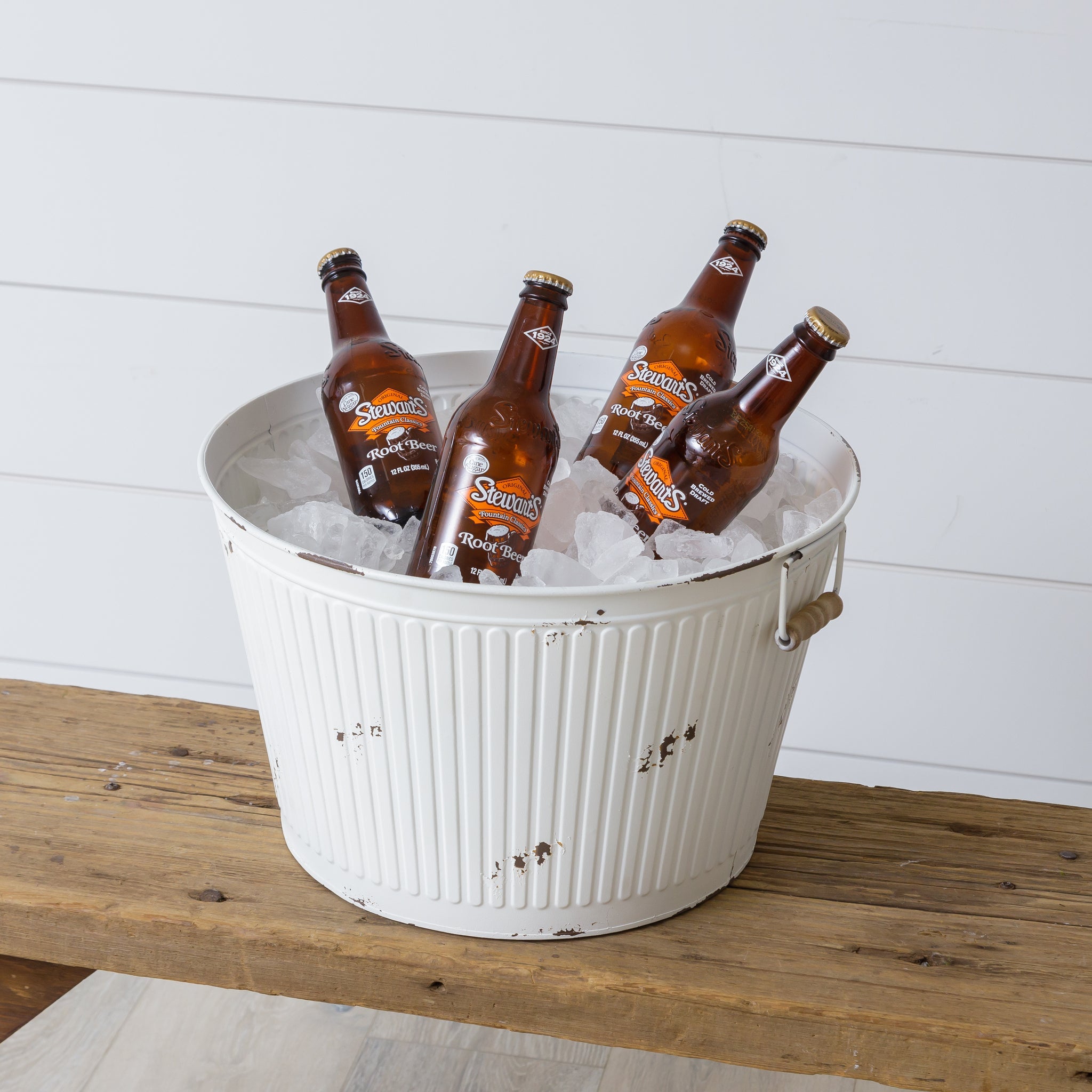 White Galvanized Beverage Tub