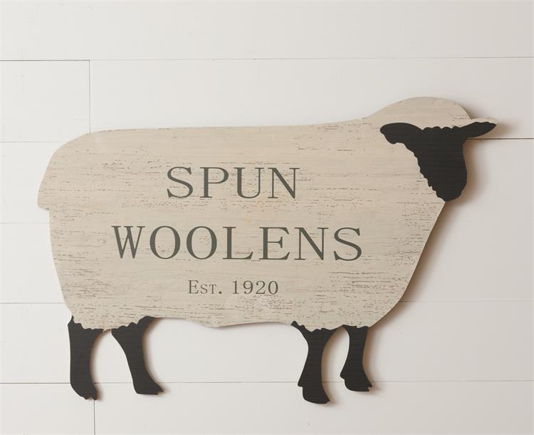 "Spun Woolens" Sign