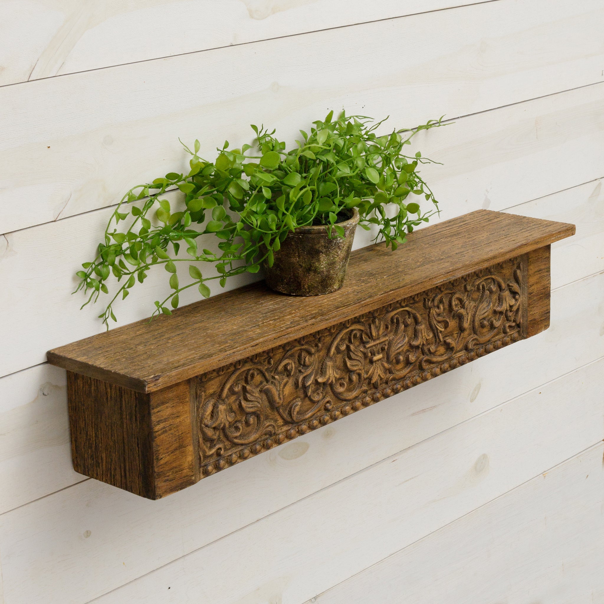 Wood Carved Shelf