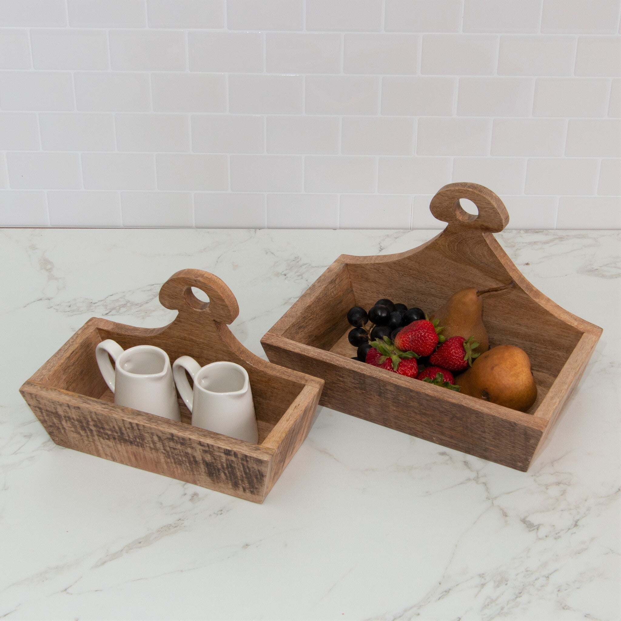 Mango Wood Caddy Set