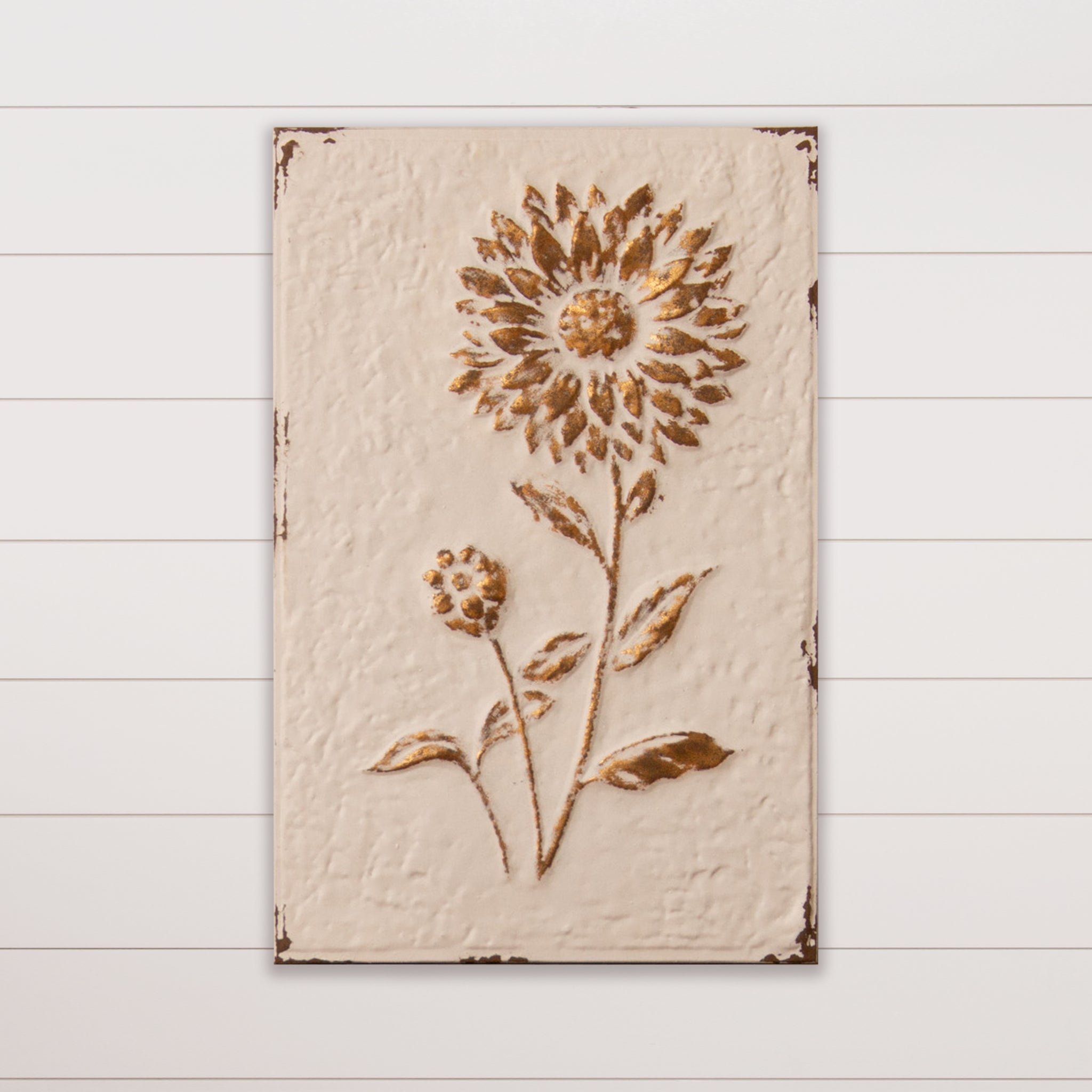 Embossed Gold Sunflower Wall Art