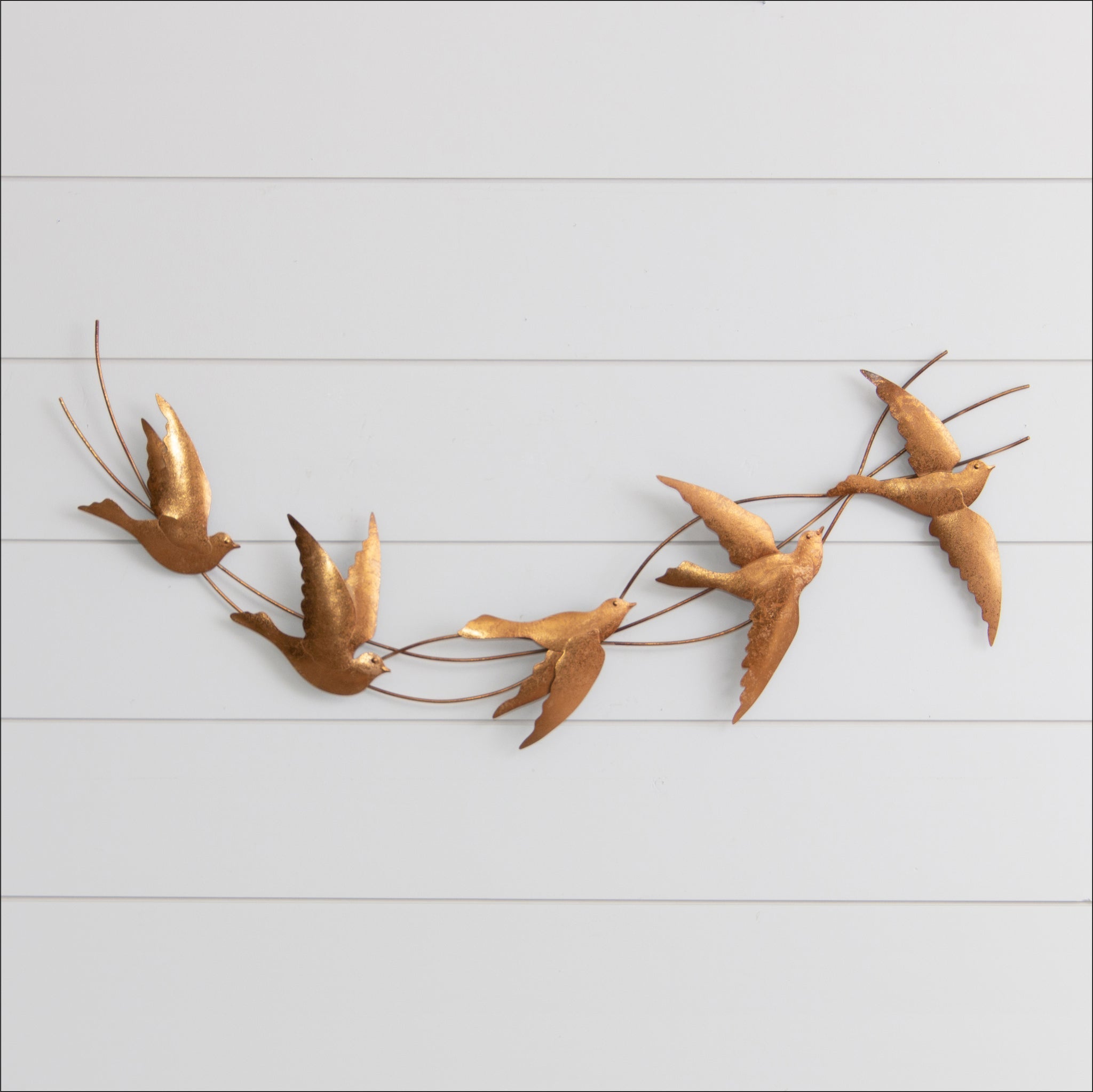 Flight Birds, Brass Tone Wall Art