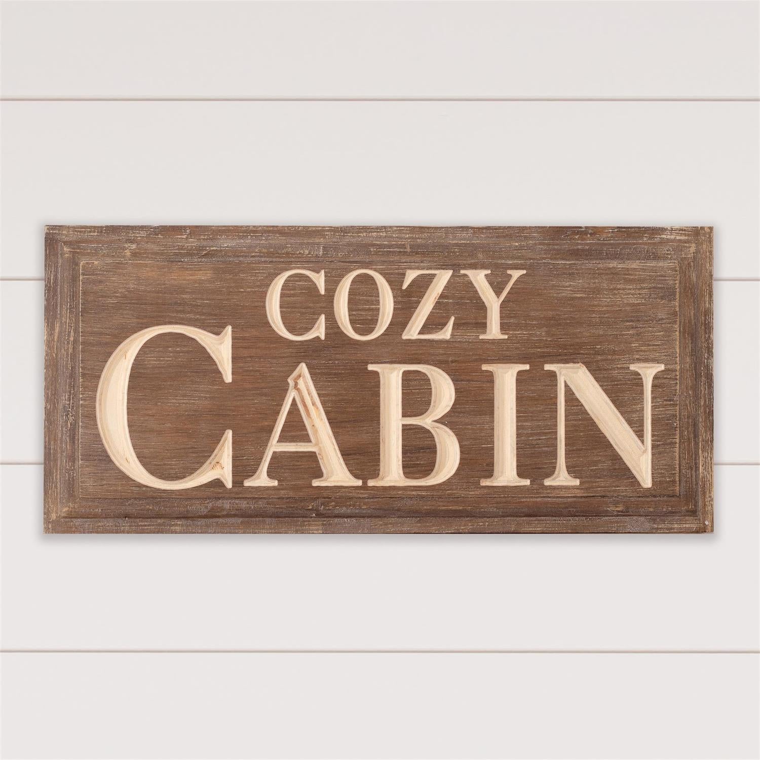 Cozy Cabin Carved Wall Art
