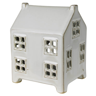 Ceramic Tealight Cottage Luminary - Wide