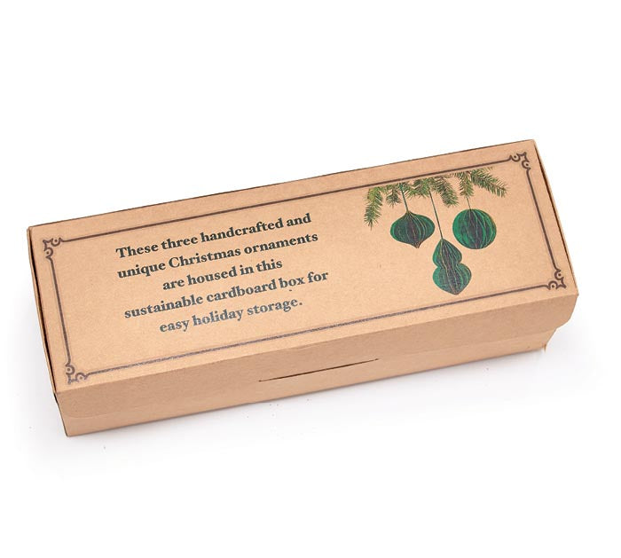 Green Honeycomb Paper Ornaments (S/3)