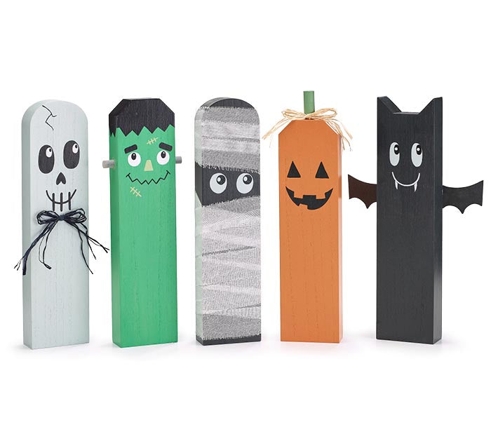 Halloween Cast Wooden Figures (S/5)