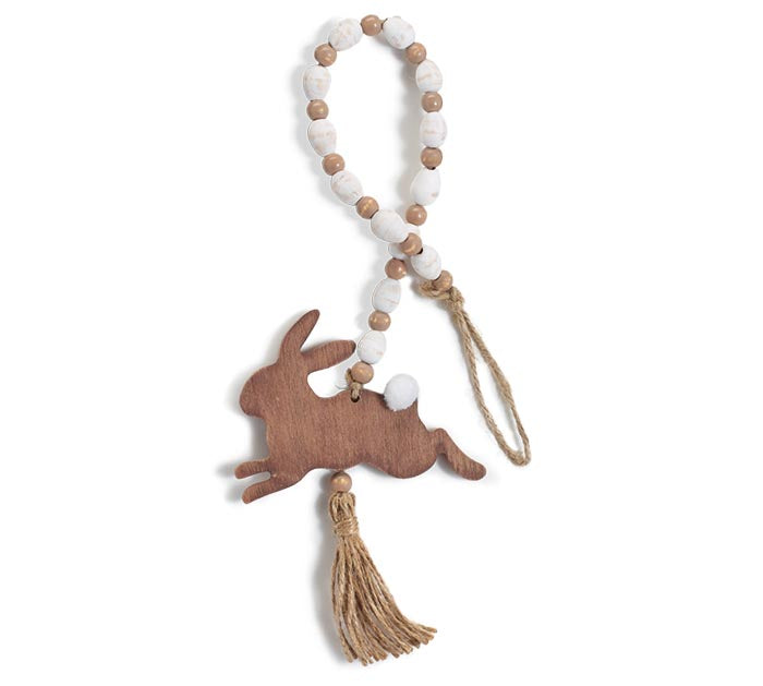 Wooden Bunny w/ Egg Shaped Beads