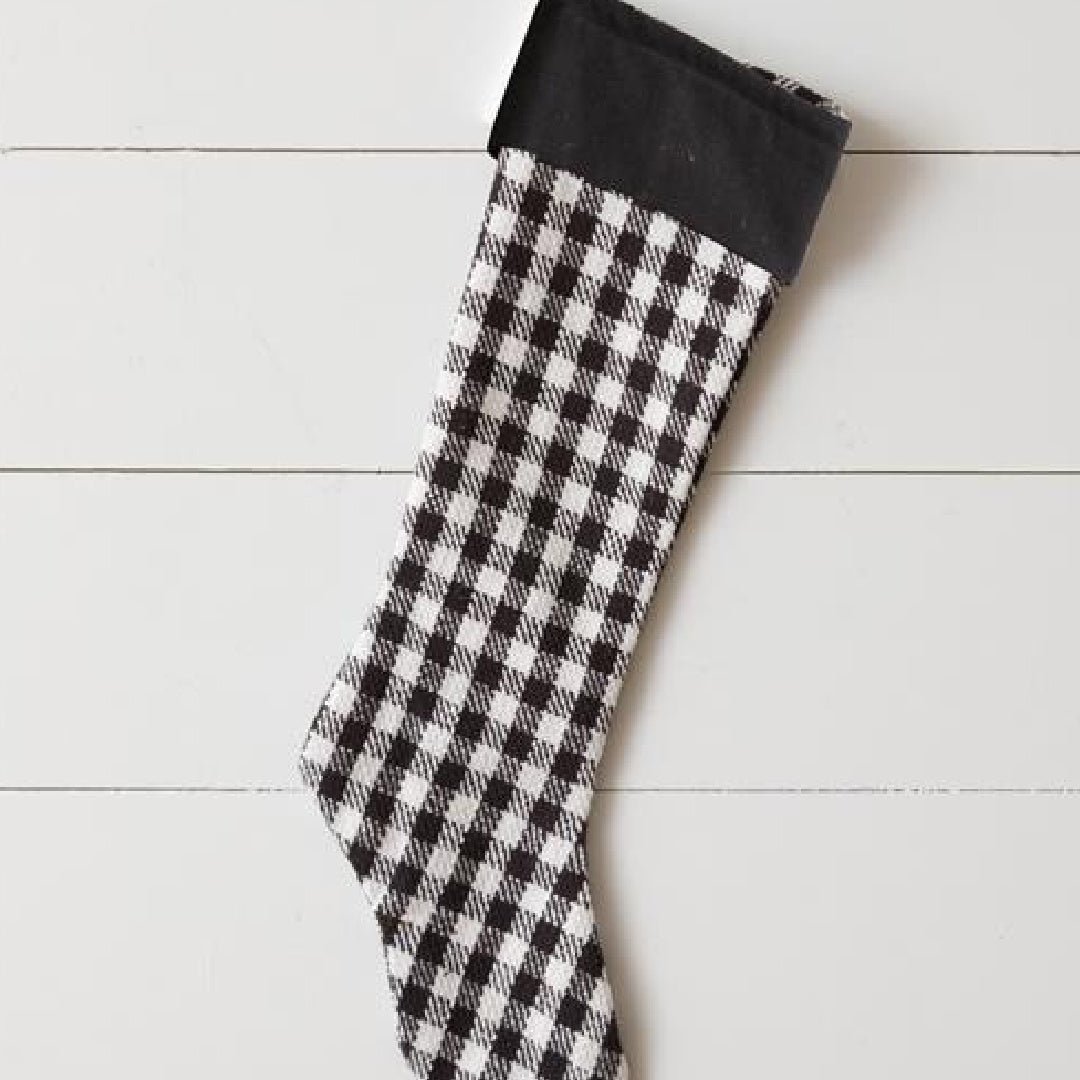 Black Plaid Stocking (S/2)
