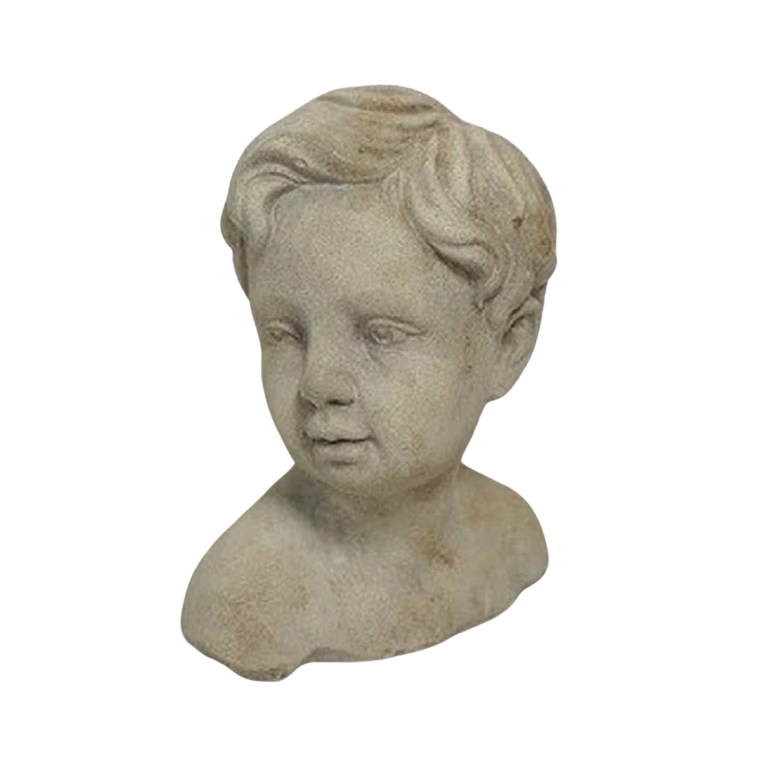 Looking Boy Cement Bust