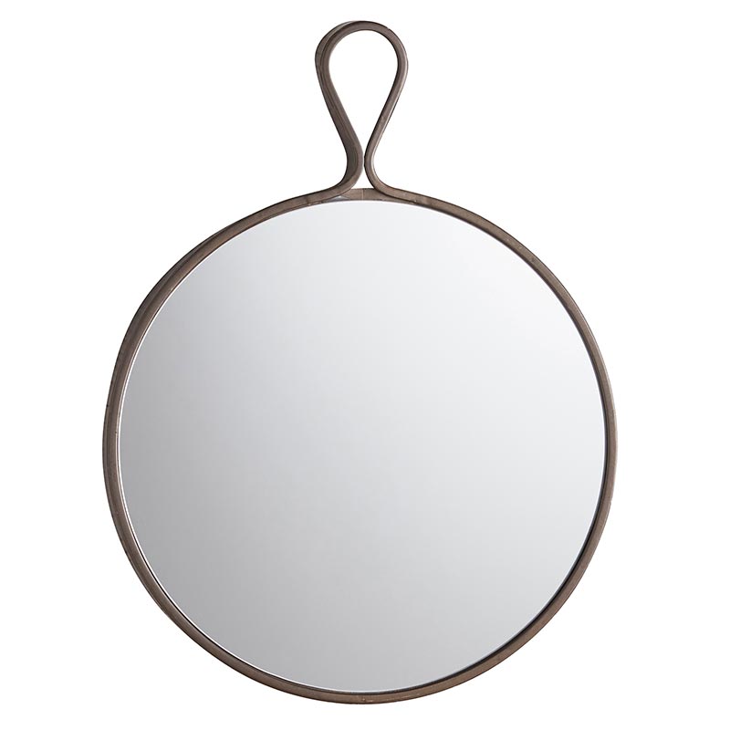 Round Metal Mirror w/ Handle