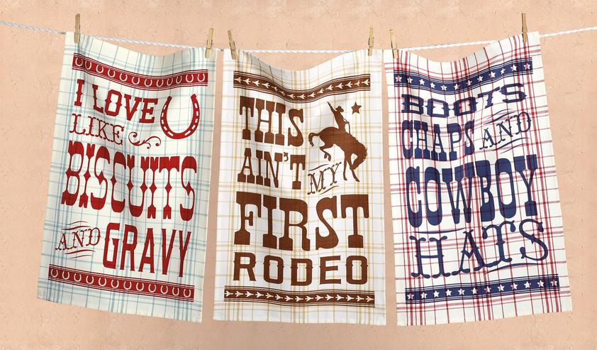 Cowboy Printed Dishtowels
