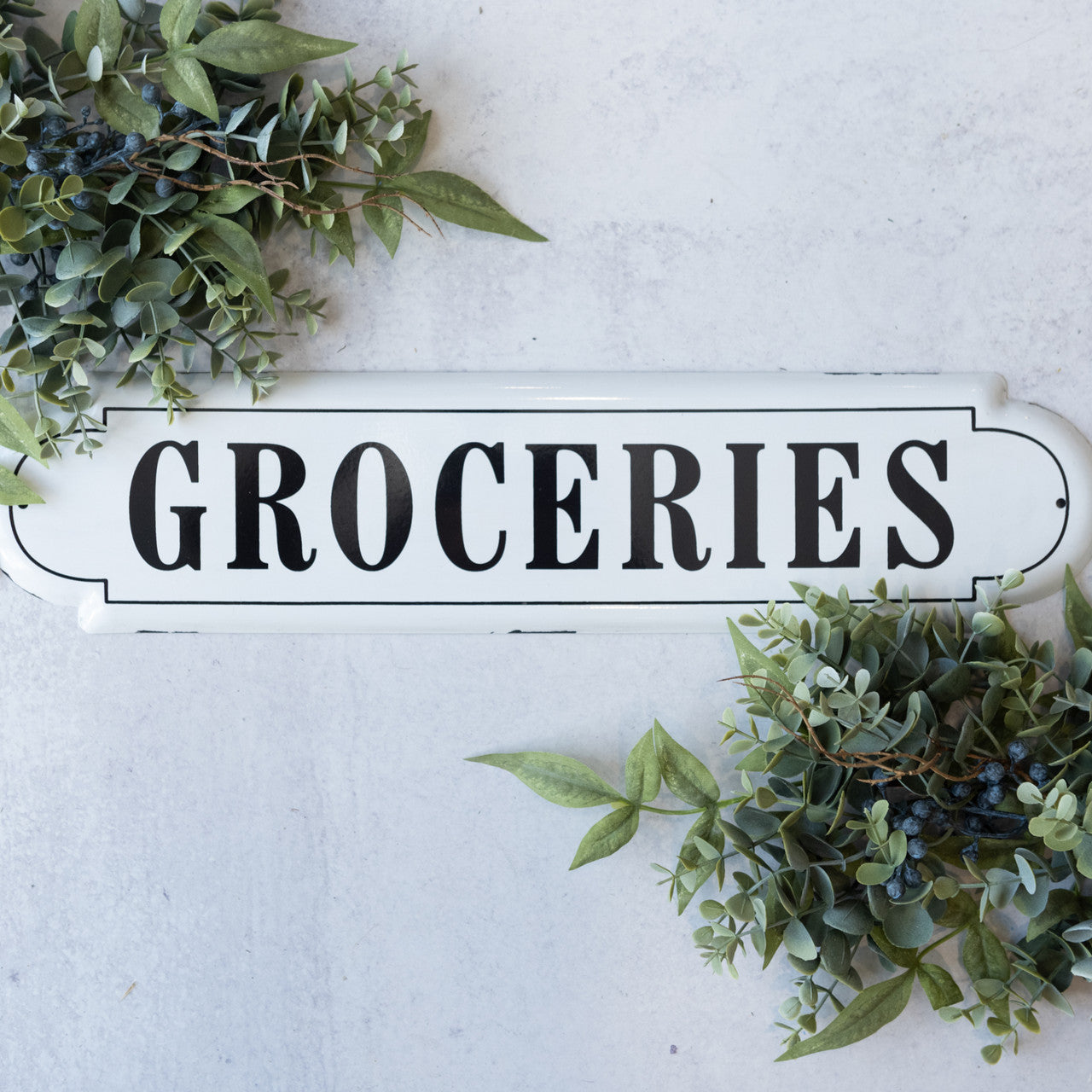 Enamel "Groceries" Plaque