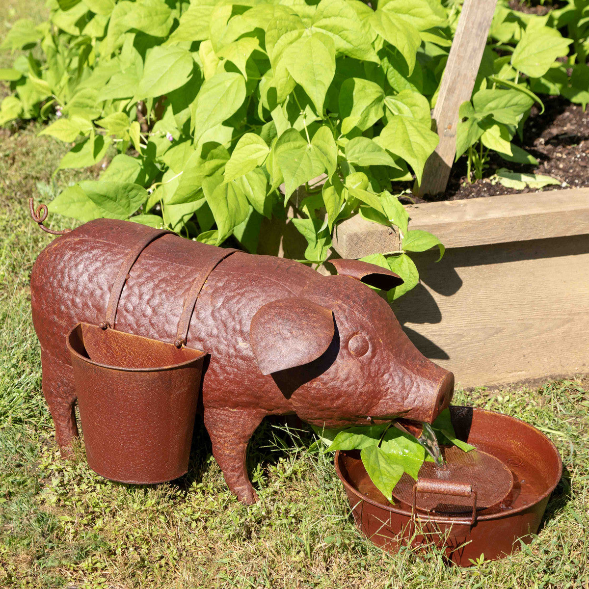 Pig Fountain w/ Planters