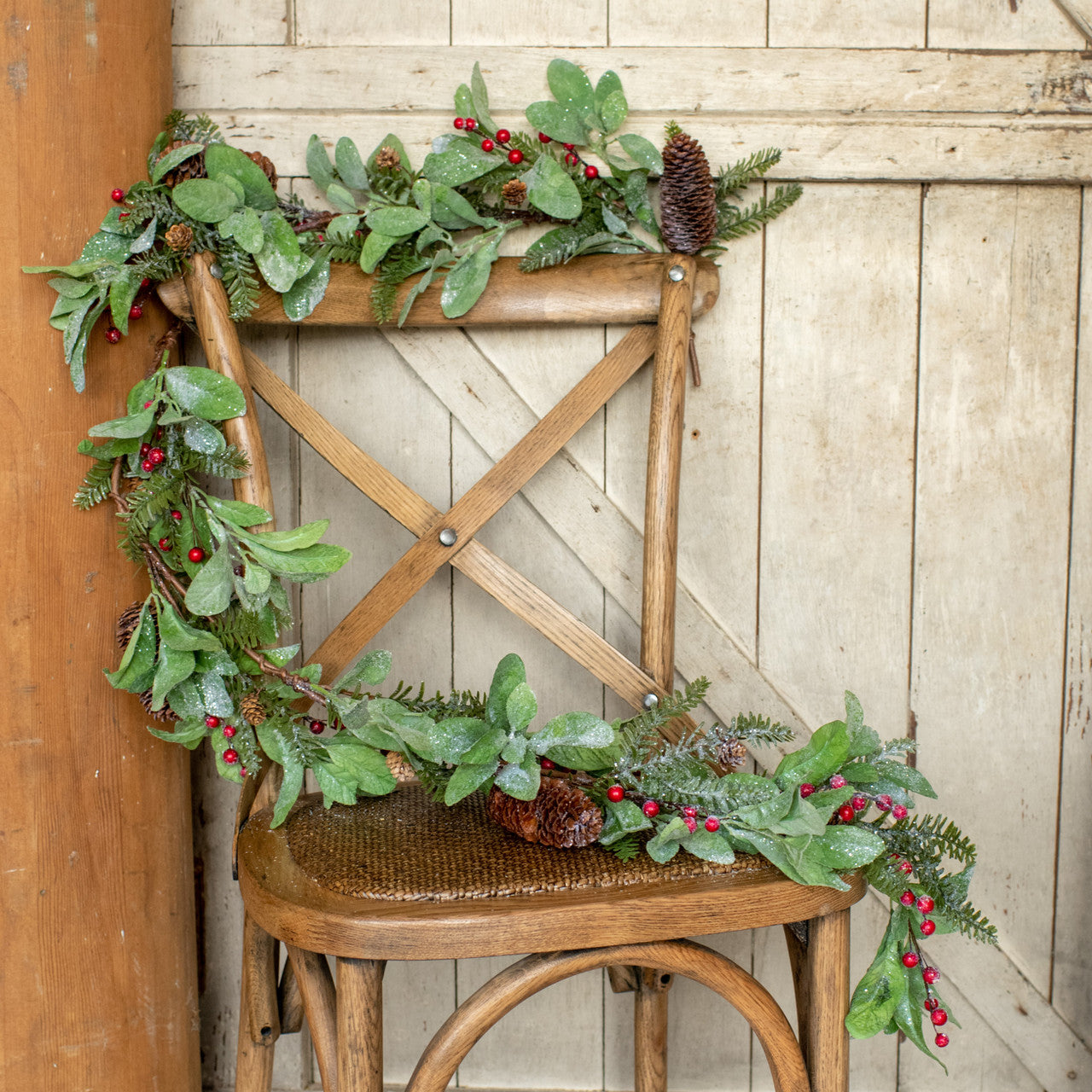 5' Icy Mixed Leaf Garland