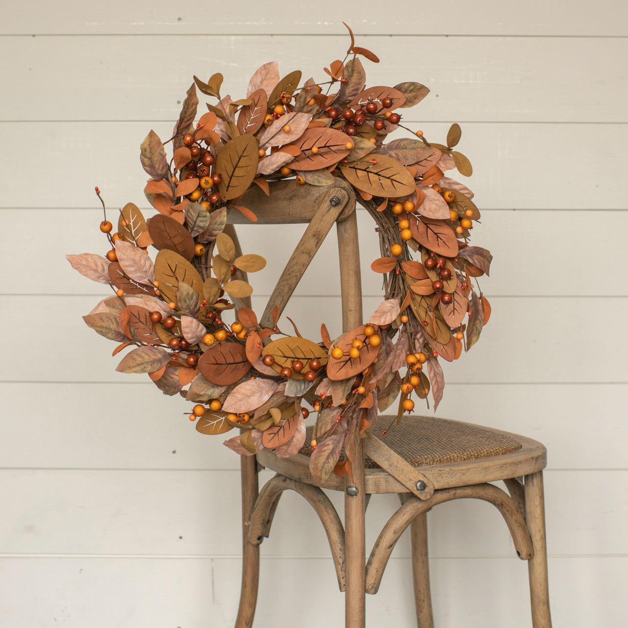 Fall Hues Leaves & Berries Wreath