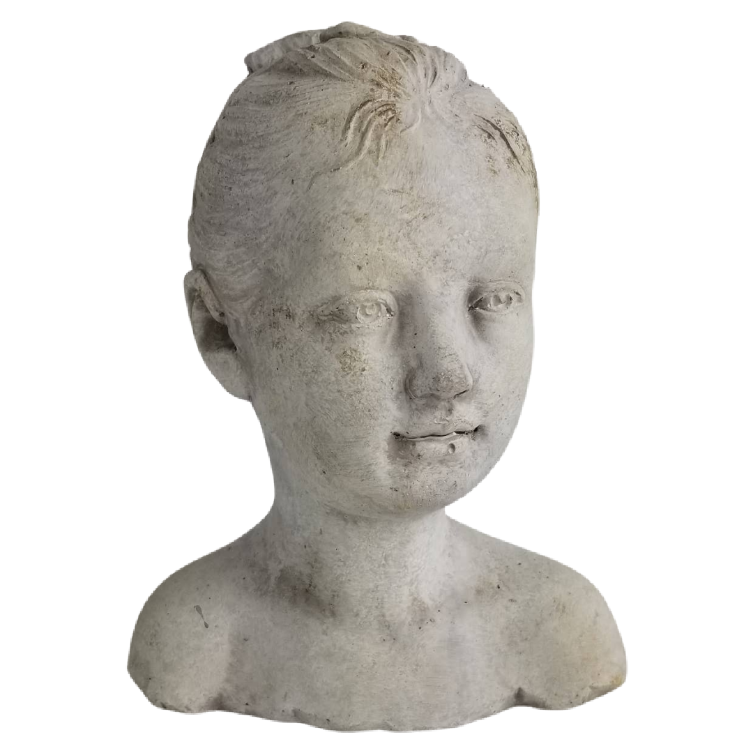 Looking Girl Cement Bust