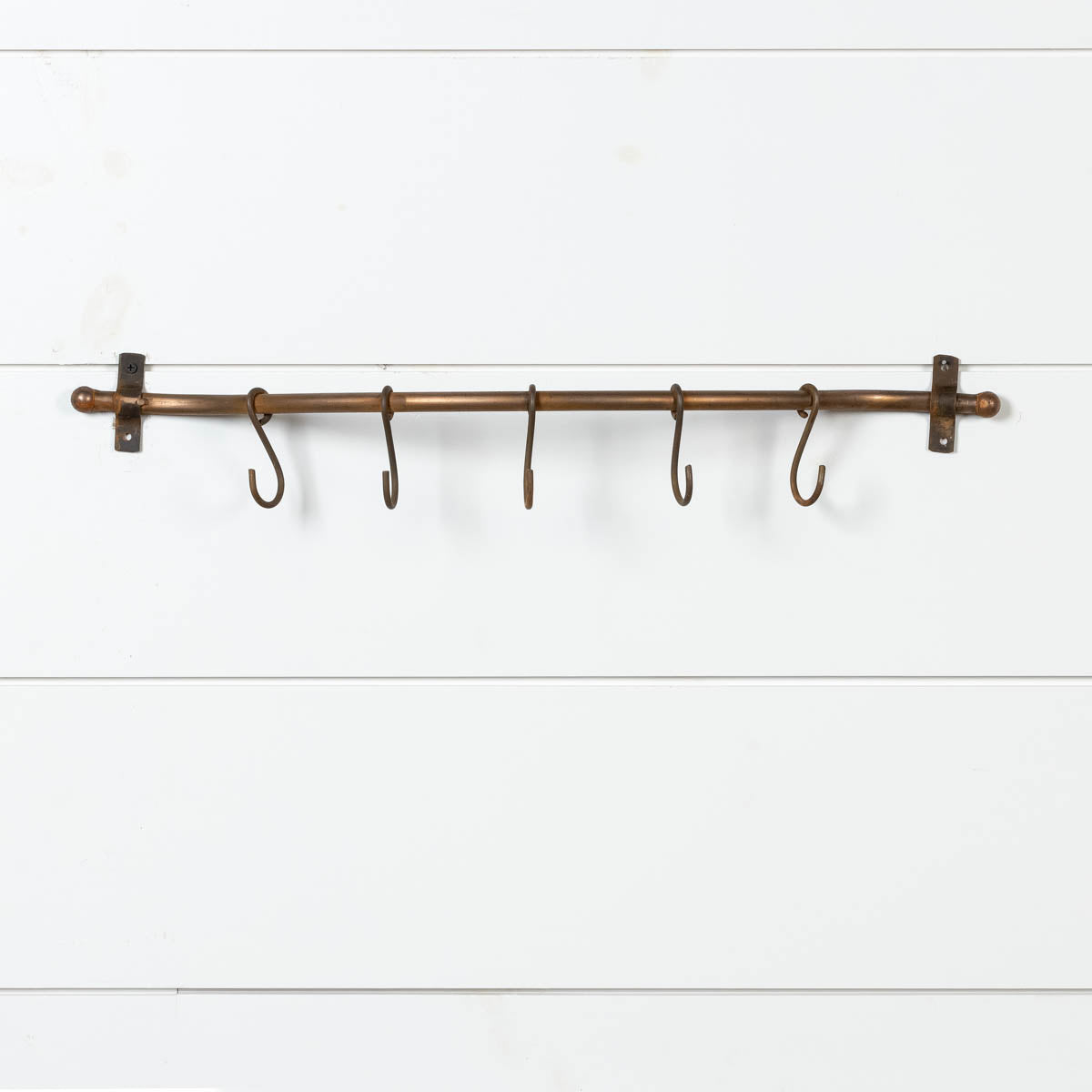 Curved Copper Wall Rack w/ Hooks