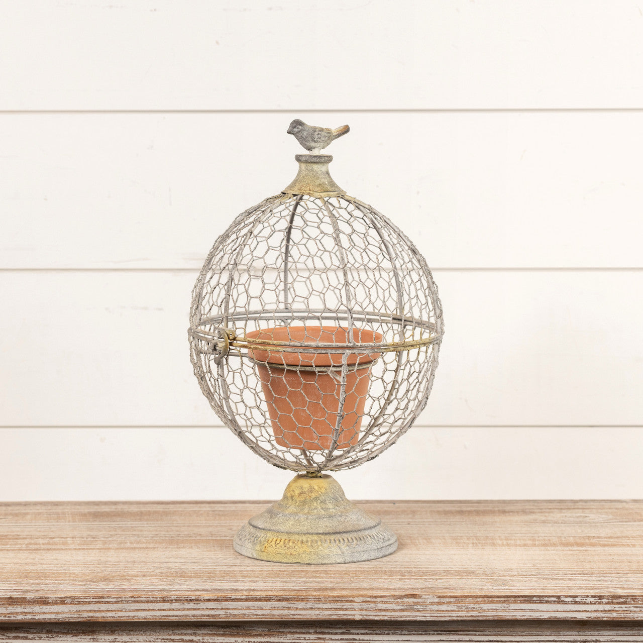 French Wire Apothecary w/ Bird - Round