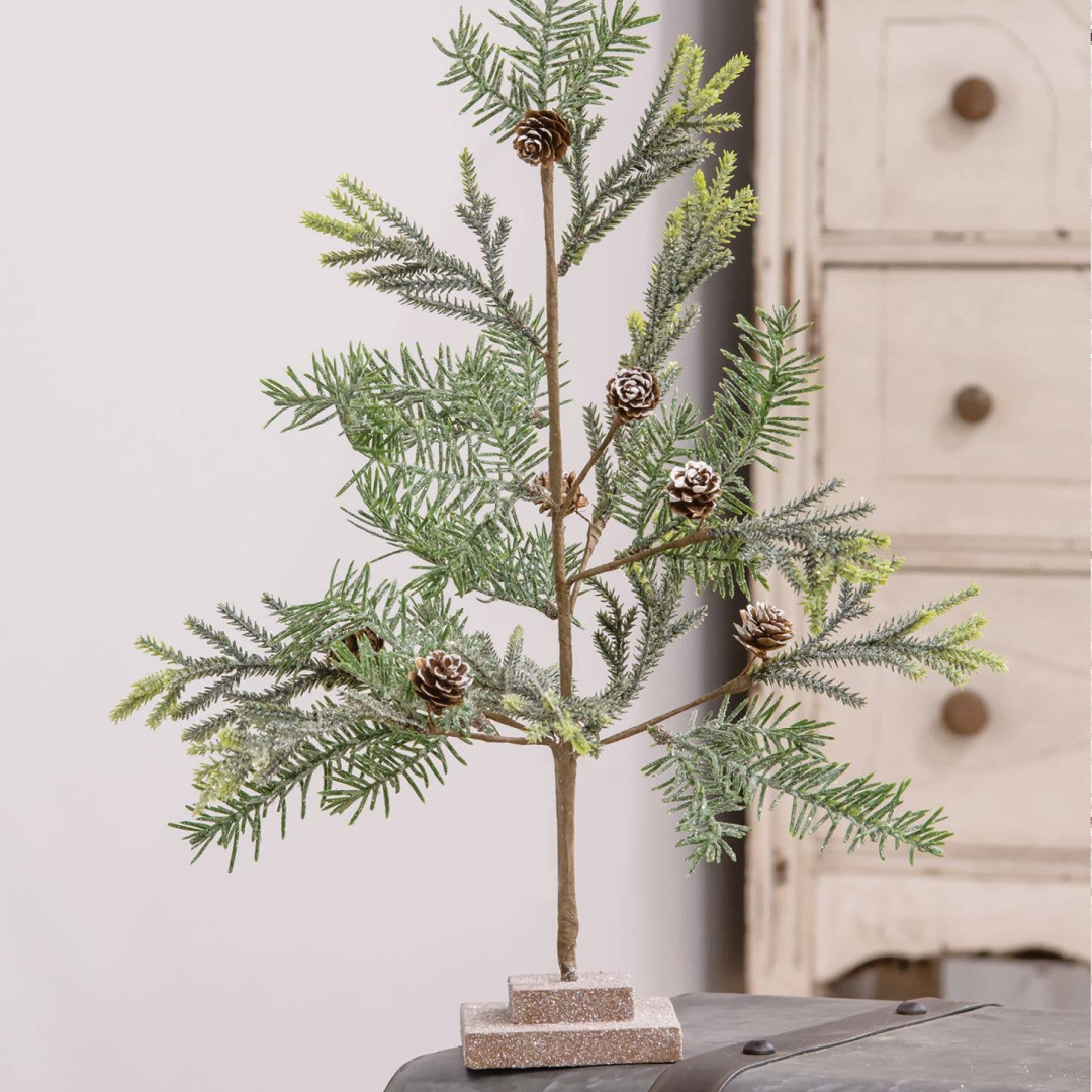 21" Glittered Tree w/ Base