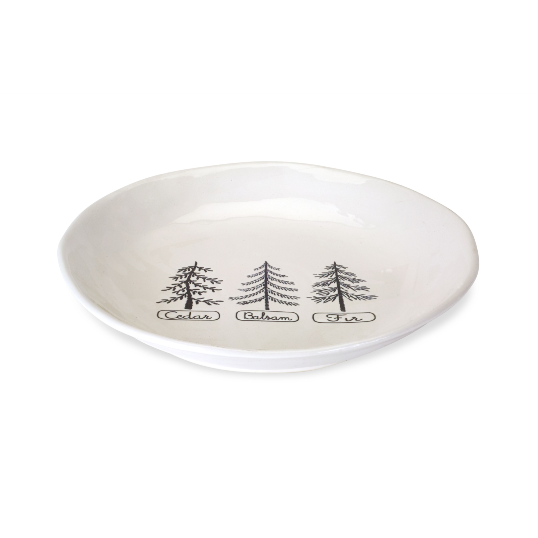Black Tree Label Round Platter