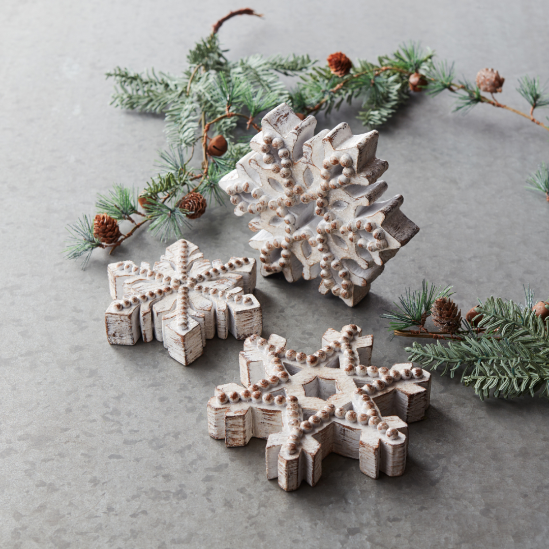 Distressed Snowflakes (S/3)