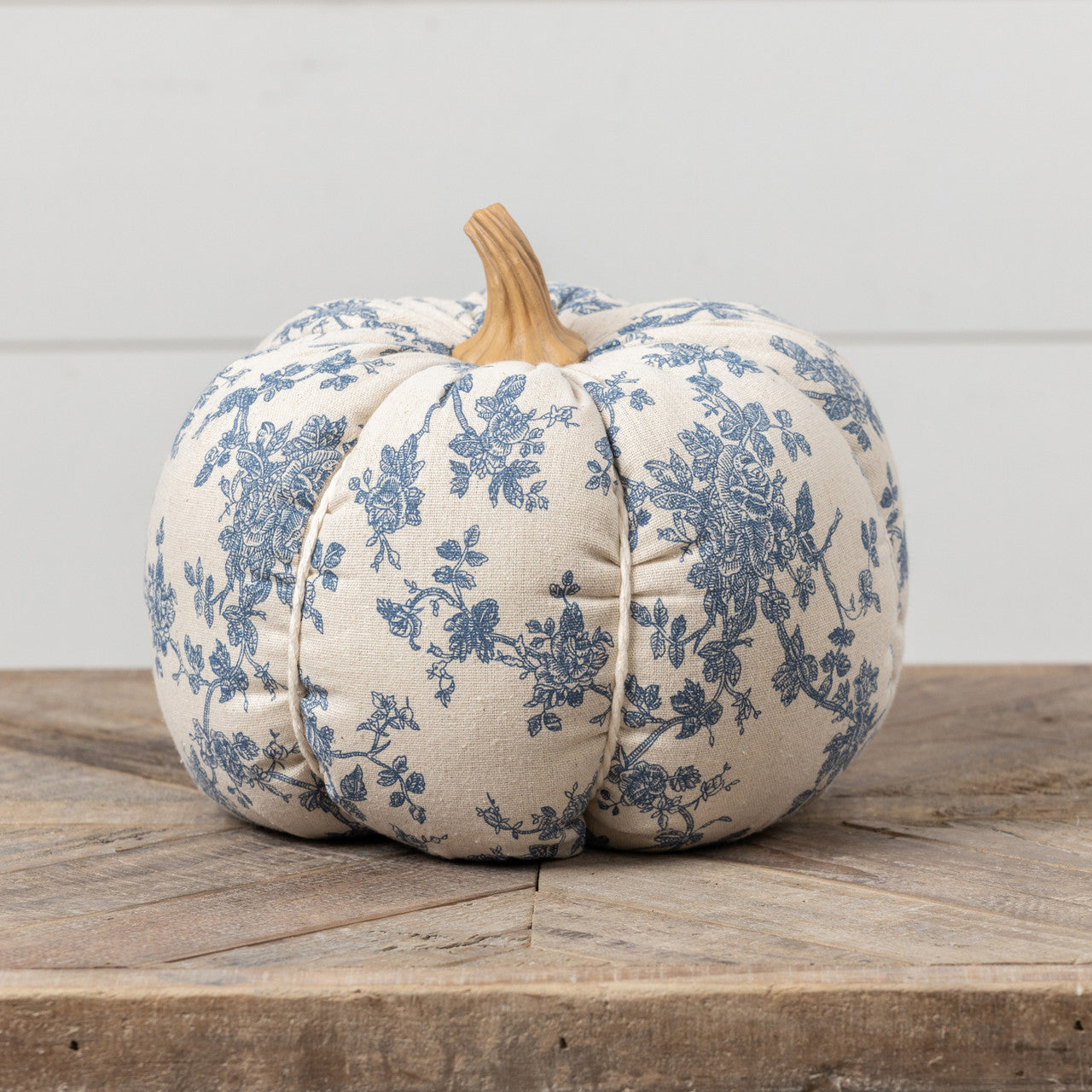 Blue Floral Pumpkin - French (L)