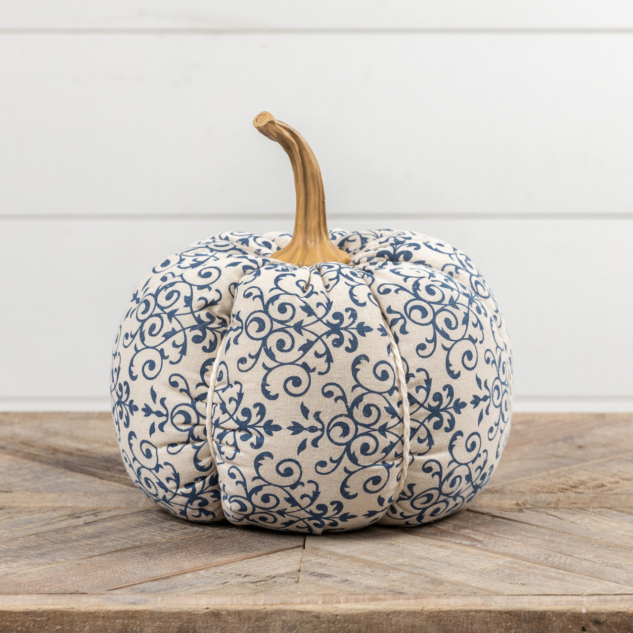 Blue Floral Pumpkin - Swirl (L)